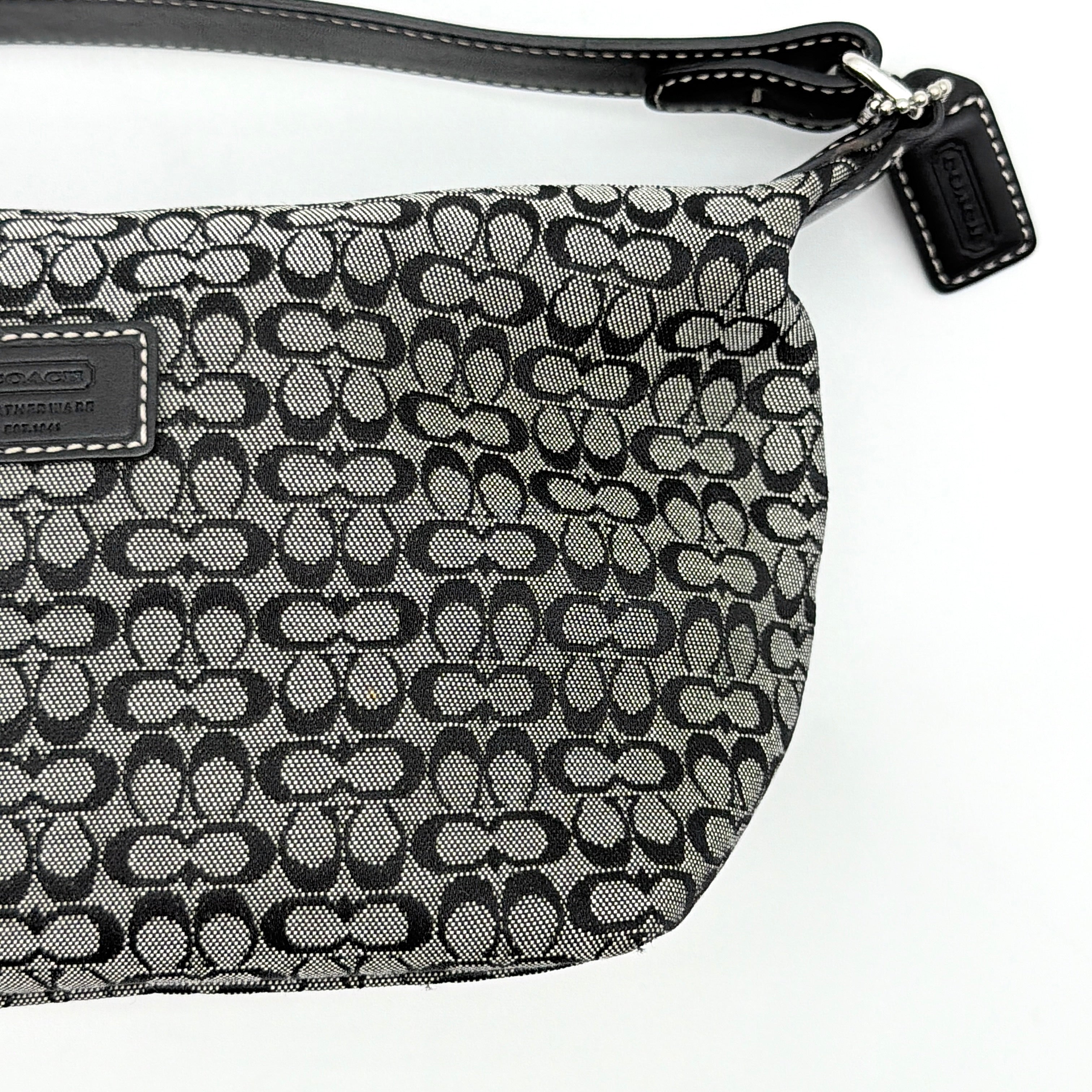 Coach Signature Mini Hobo Shoulder Bag Grey/Black