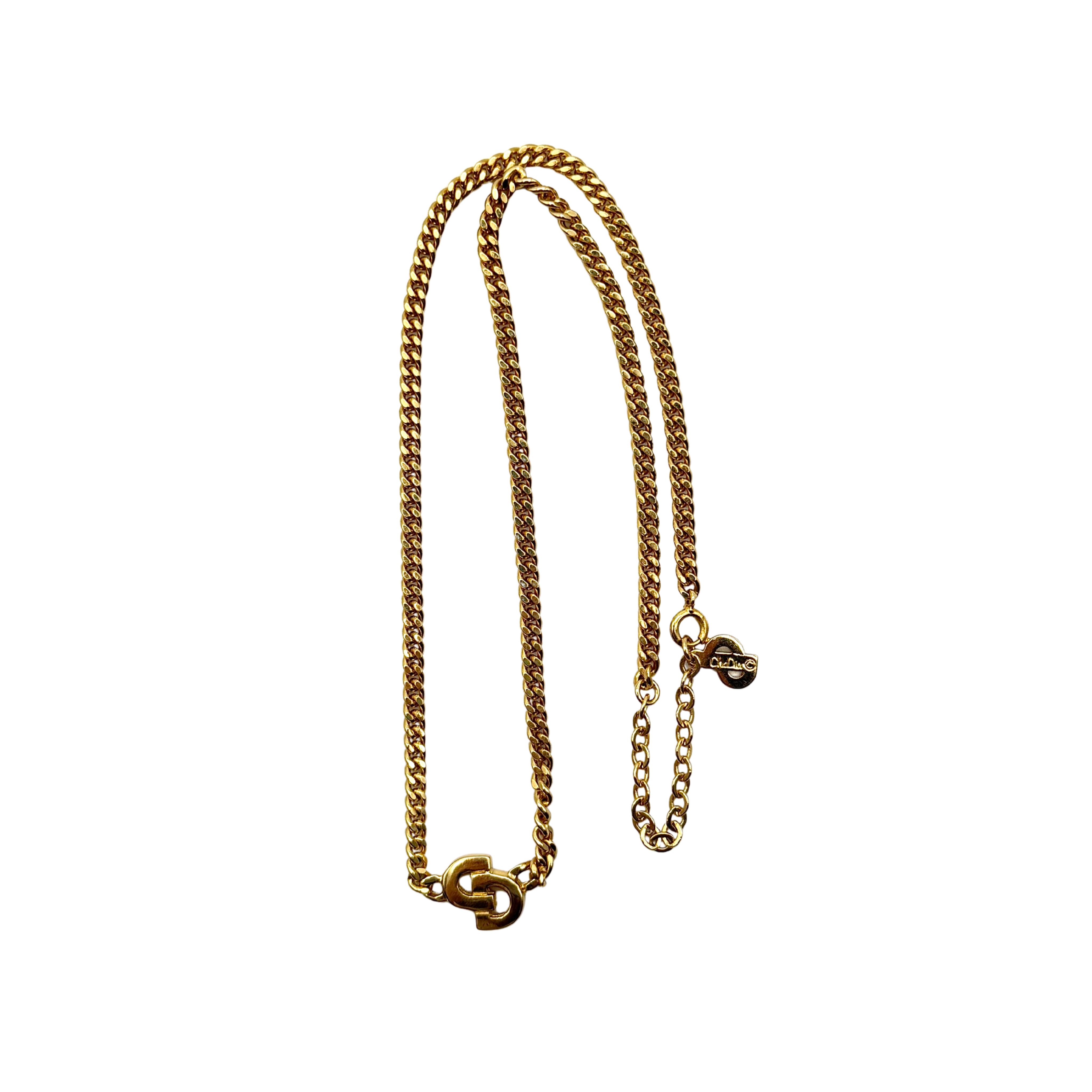 Dior CD Logo Necklace Gold