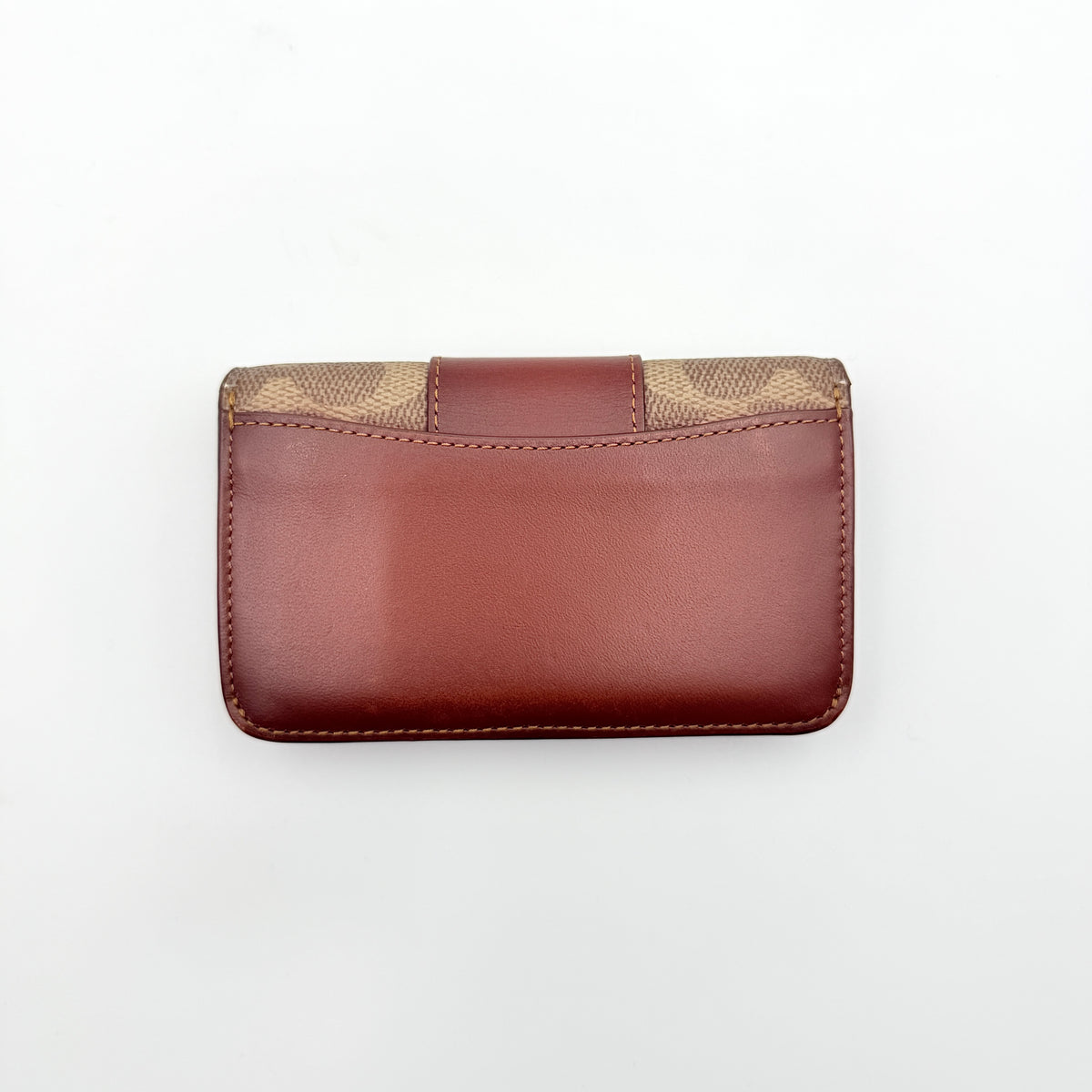 Coach Signature Stripe Essential Slim Card Case Brown