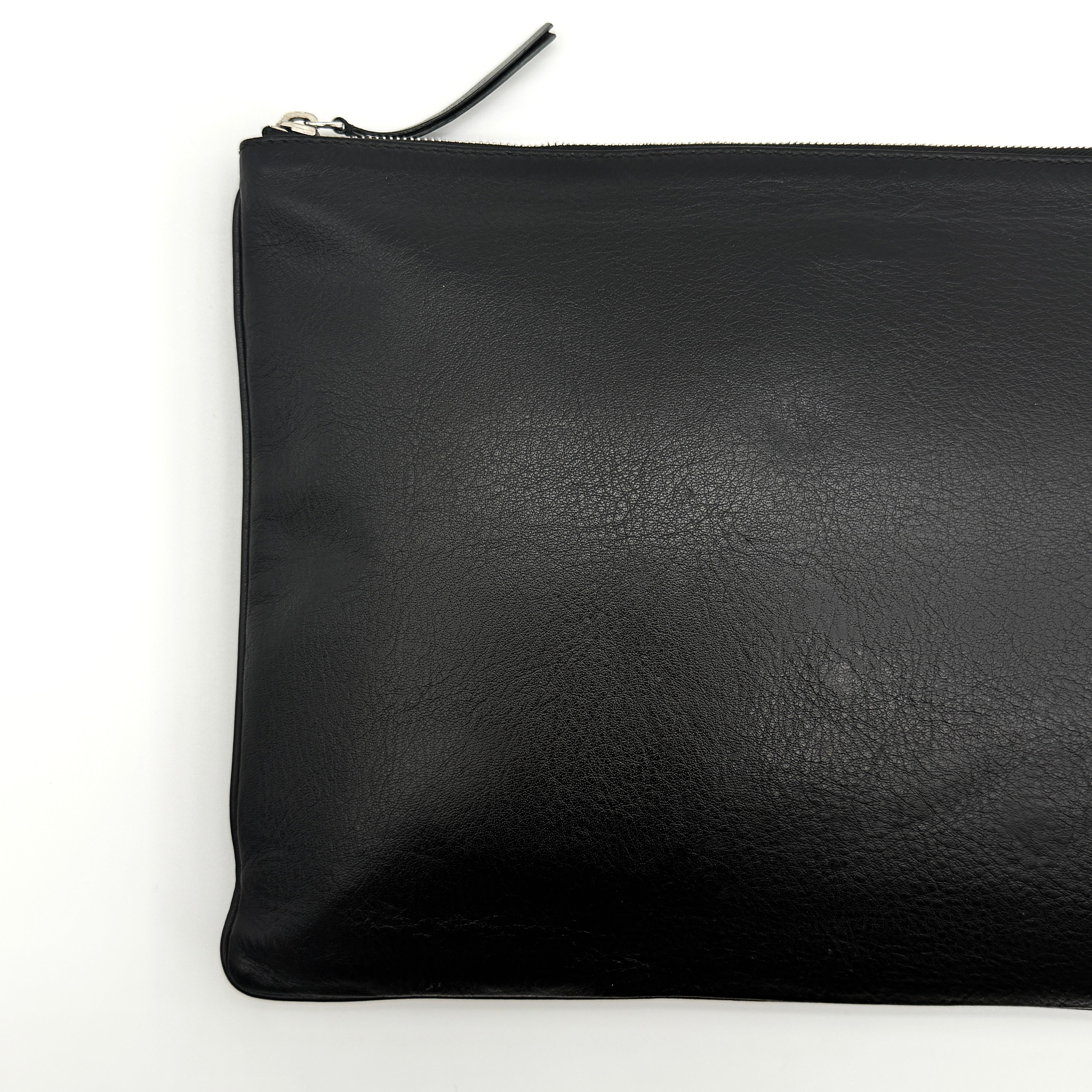 Balenciaga Everyday Logo Pouch Clutch Bag Black