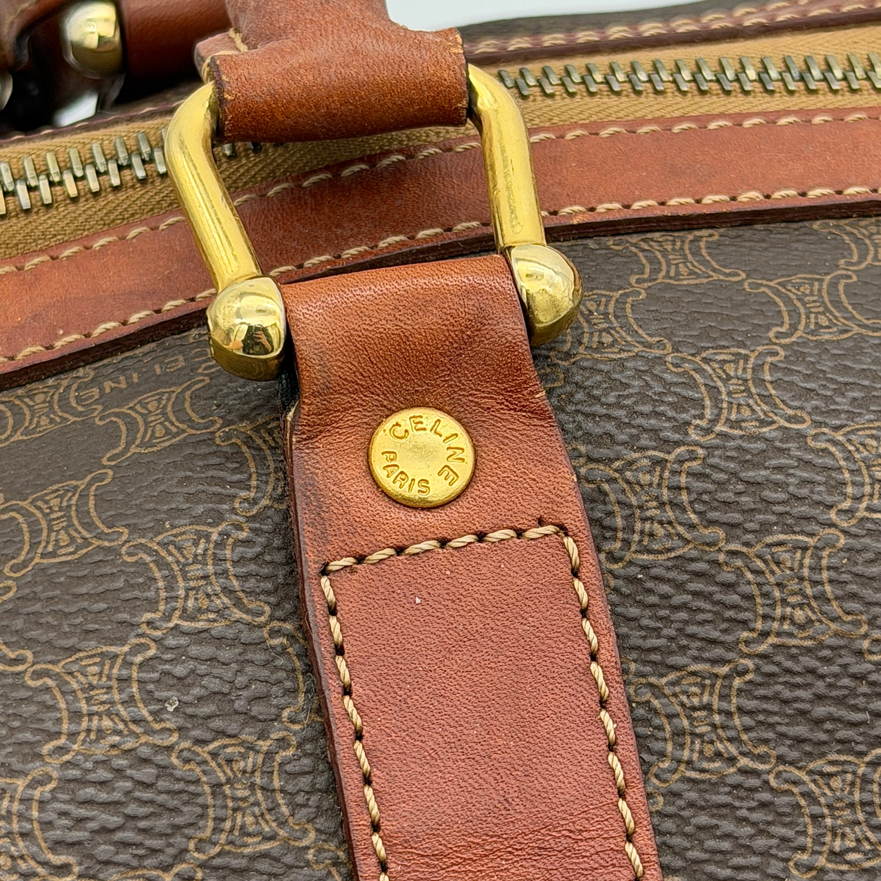 Celine Macadam Triomphe Duffle Bag Brown