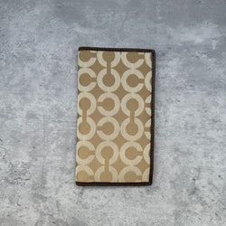 Coach Madison Tan Logo Long Wallet with jacquard exterior and brown leather interior