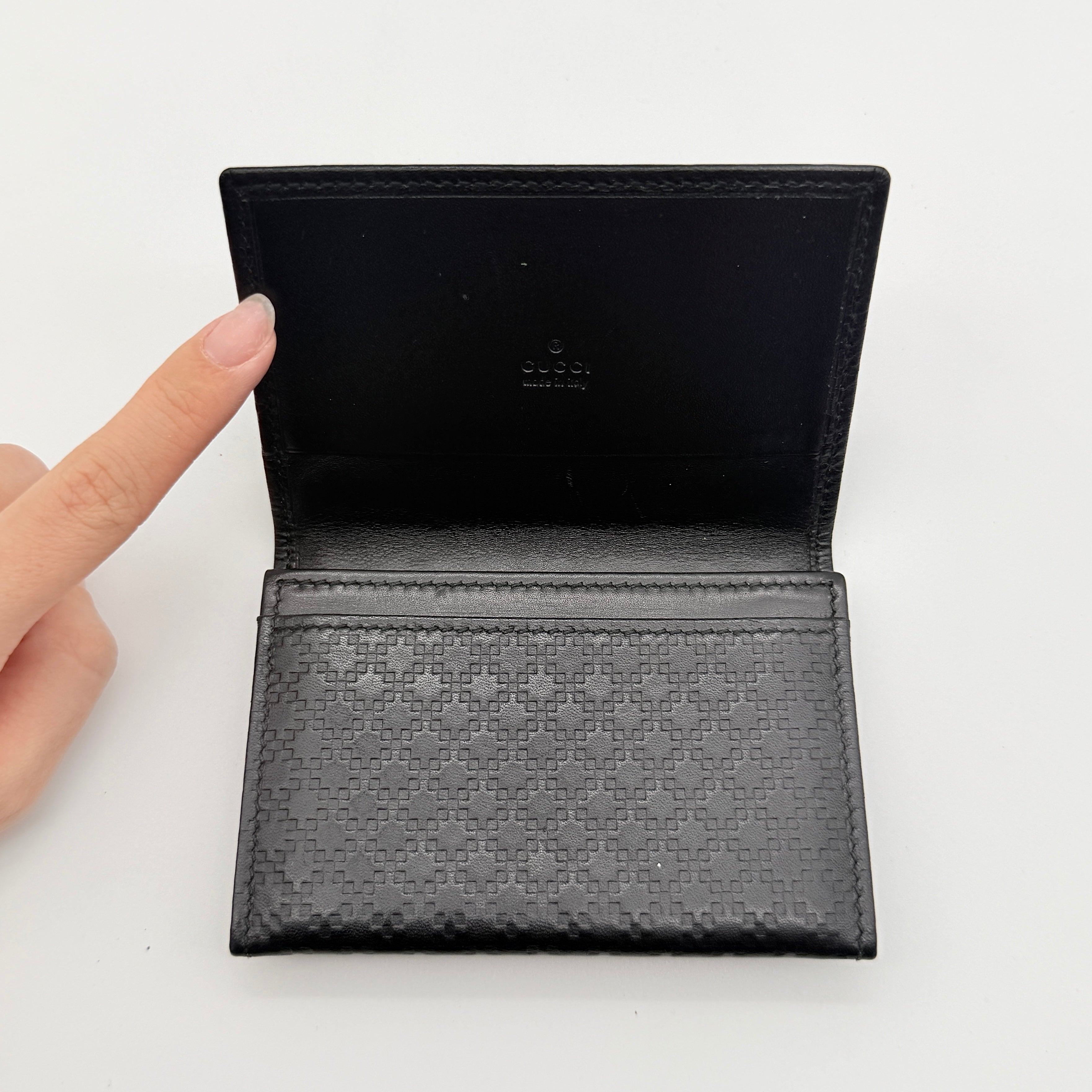 Gucci Diamante Leather Card Case Black