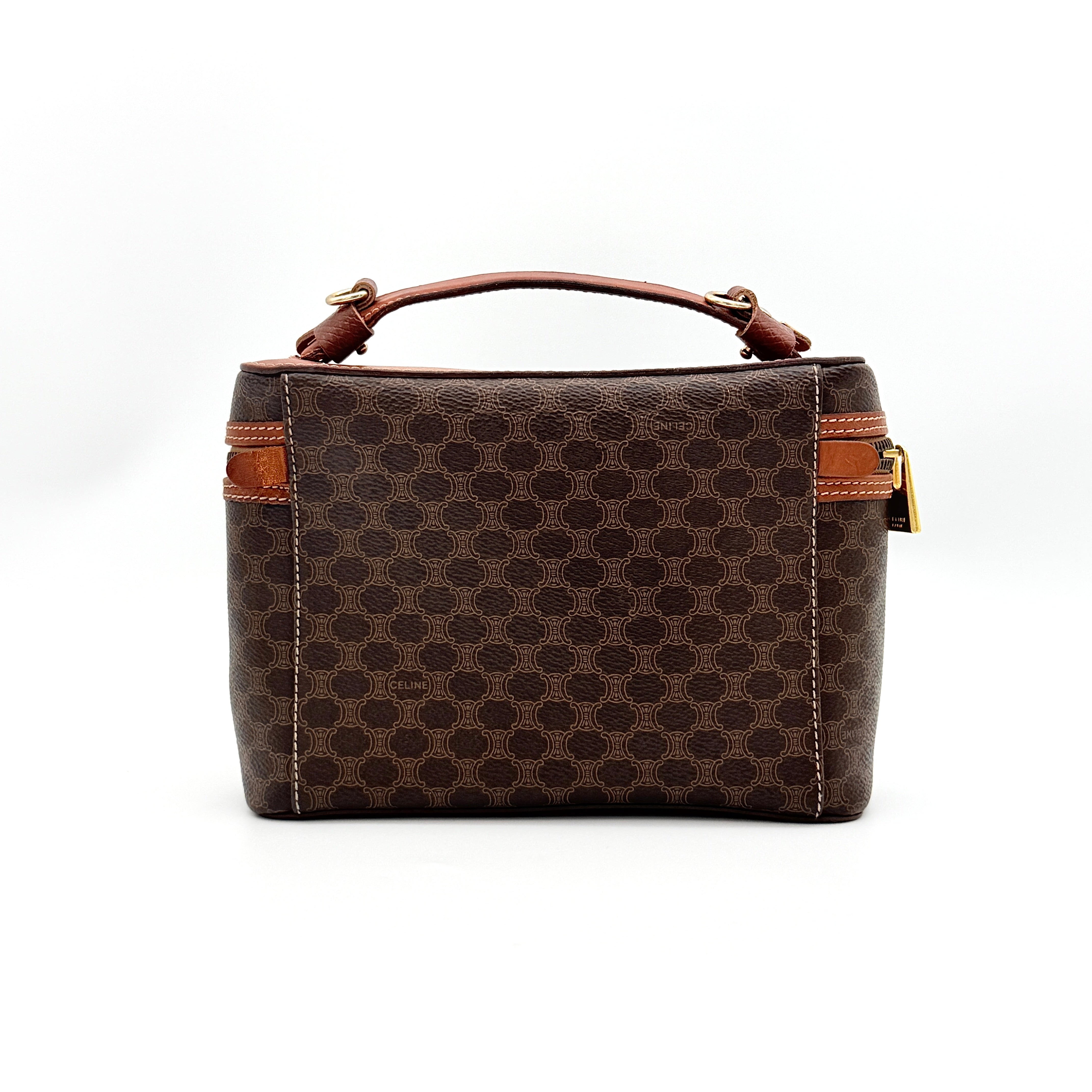 Celine Triomphe Macadam Vanity Bag Brown