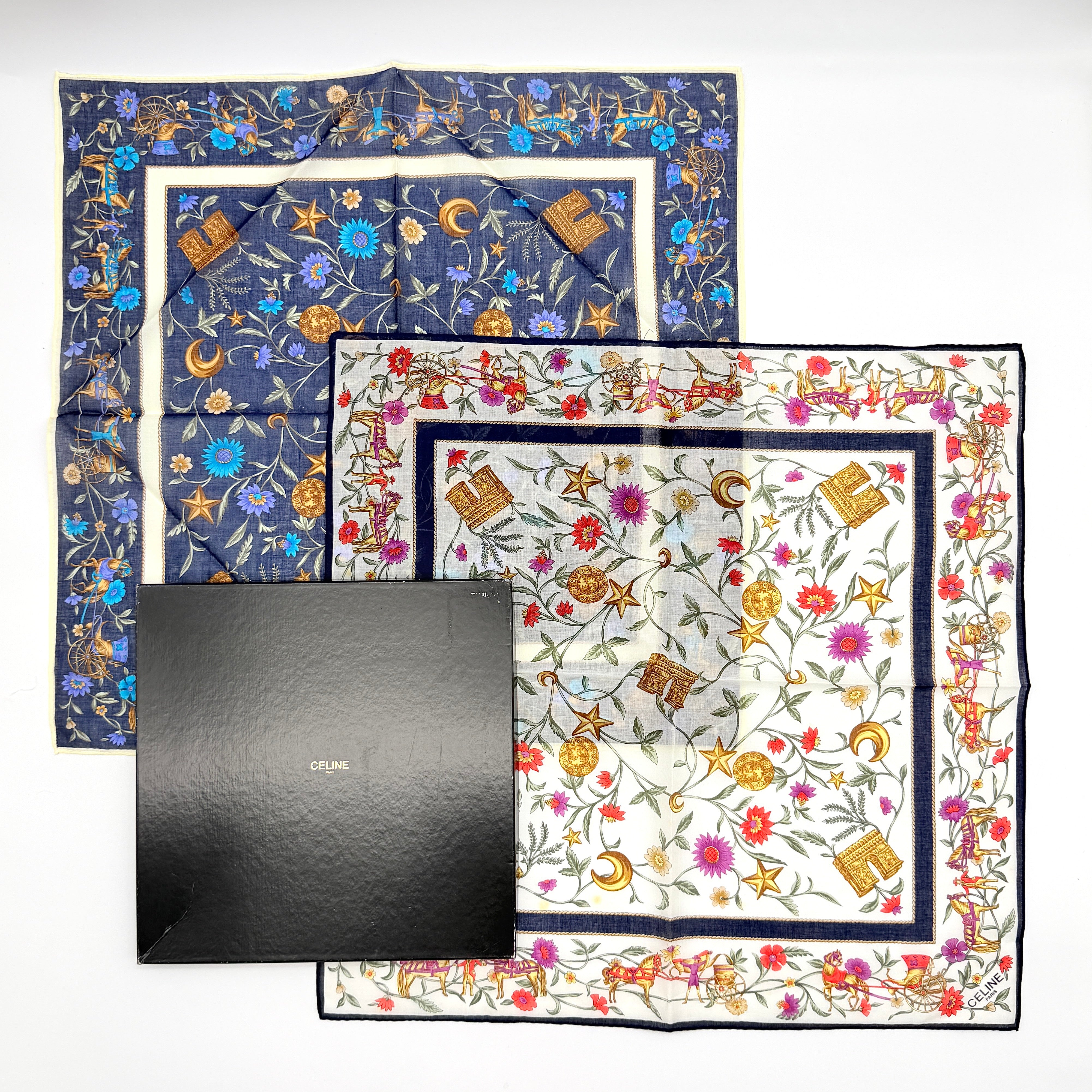 Celine Floral Cotton Bandana Handkerchief Set Multi (2)