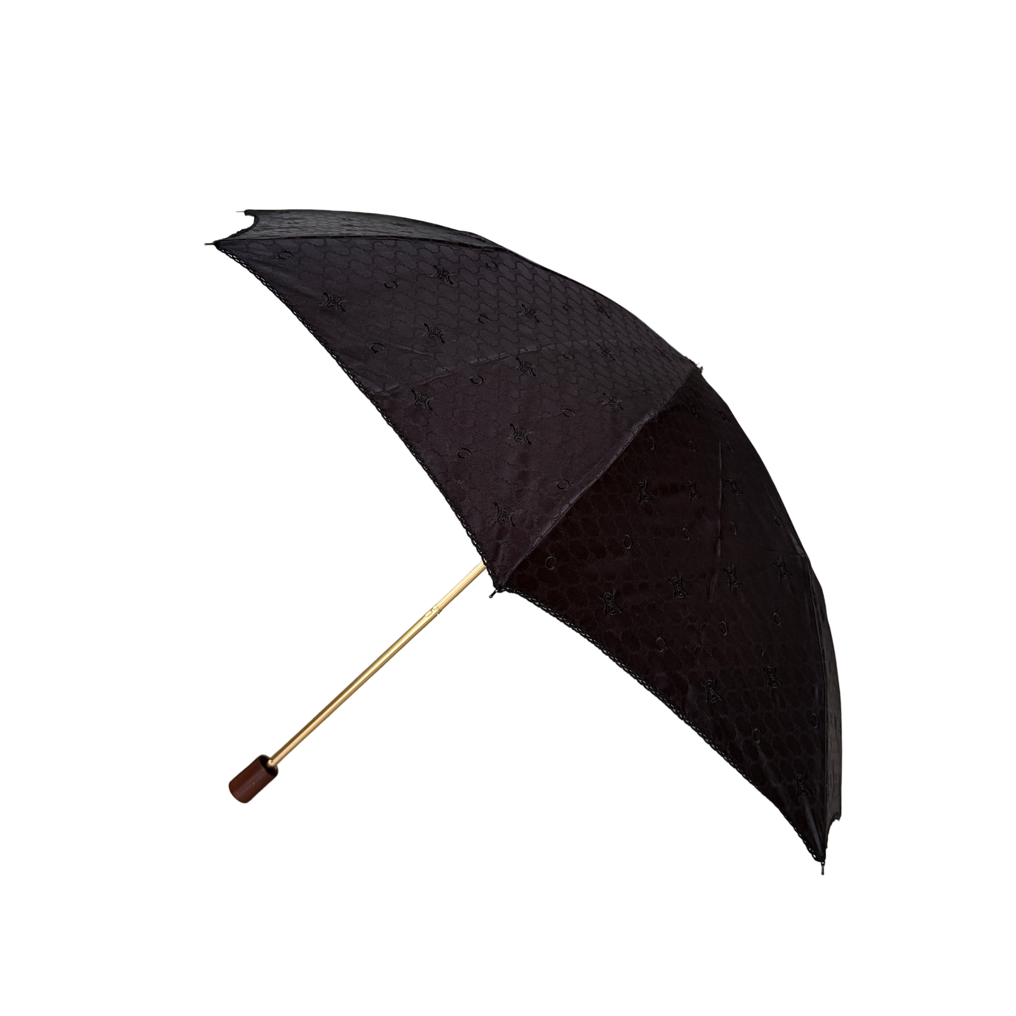 Celine Triomphe Monogram Umbrella Black