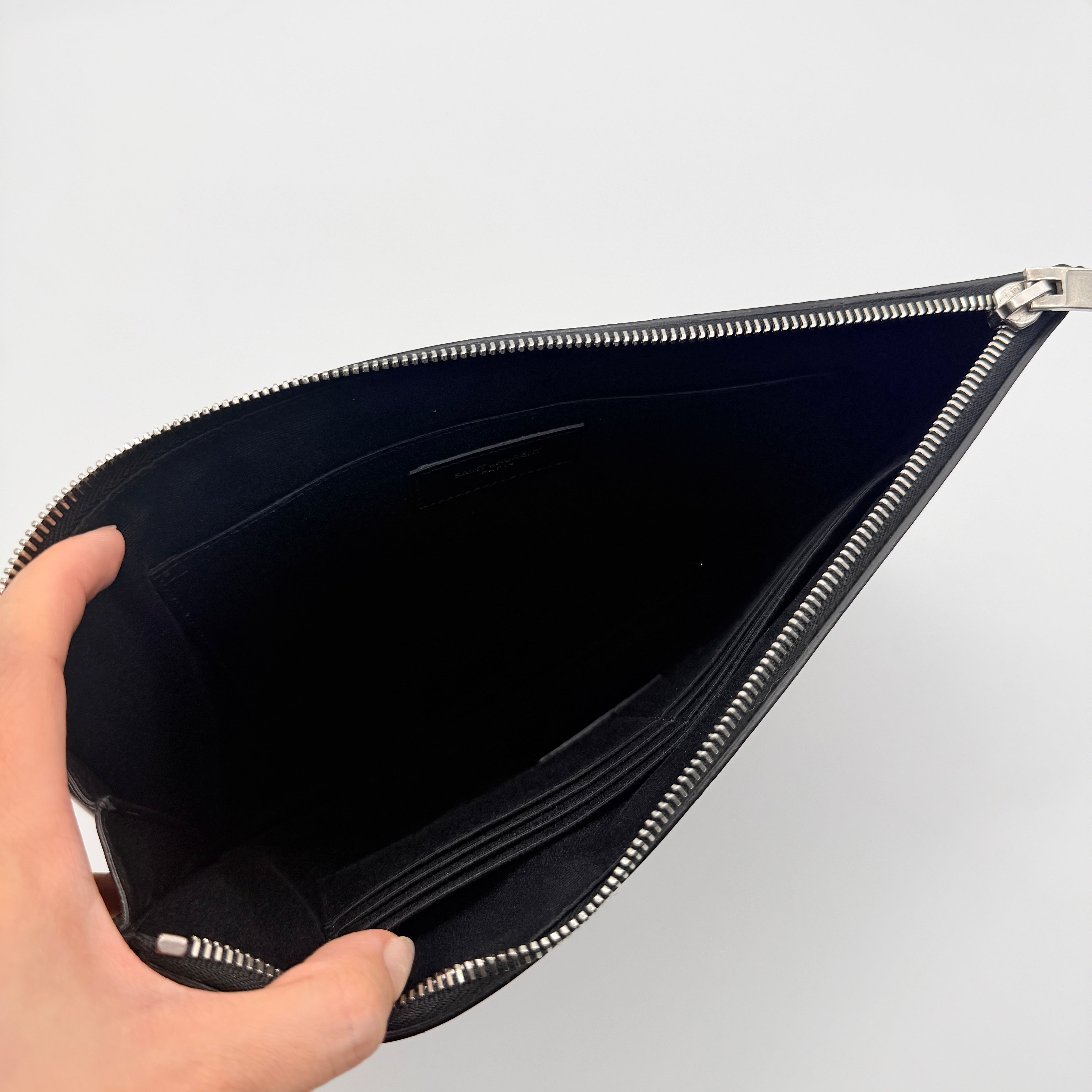 YSL Saint Laurent Paris Smoking Forever Clutch Bag Black