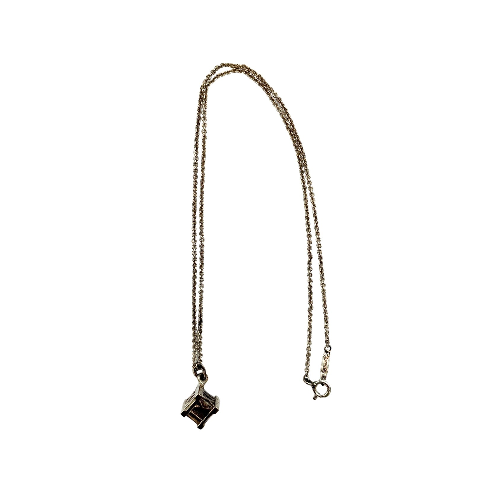 Tiffany & Co. Atlas Cube Necklace Sterling Silver
