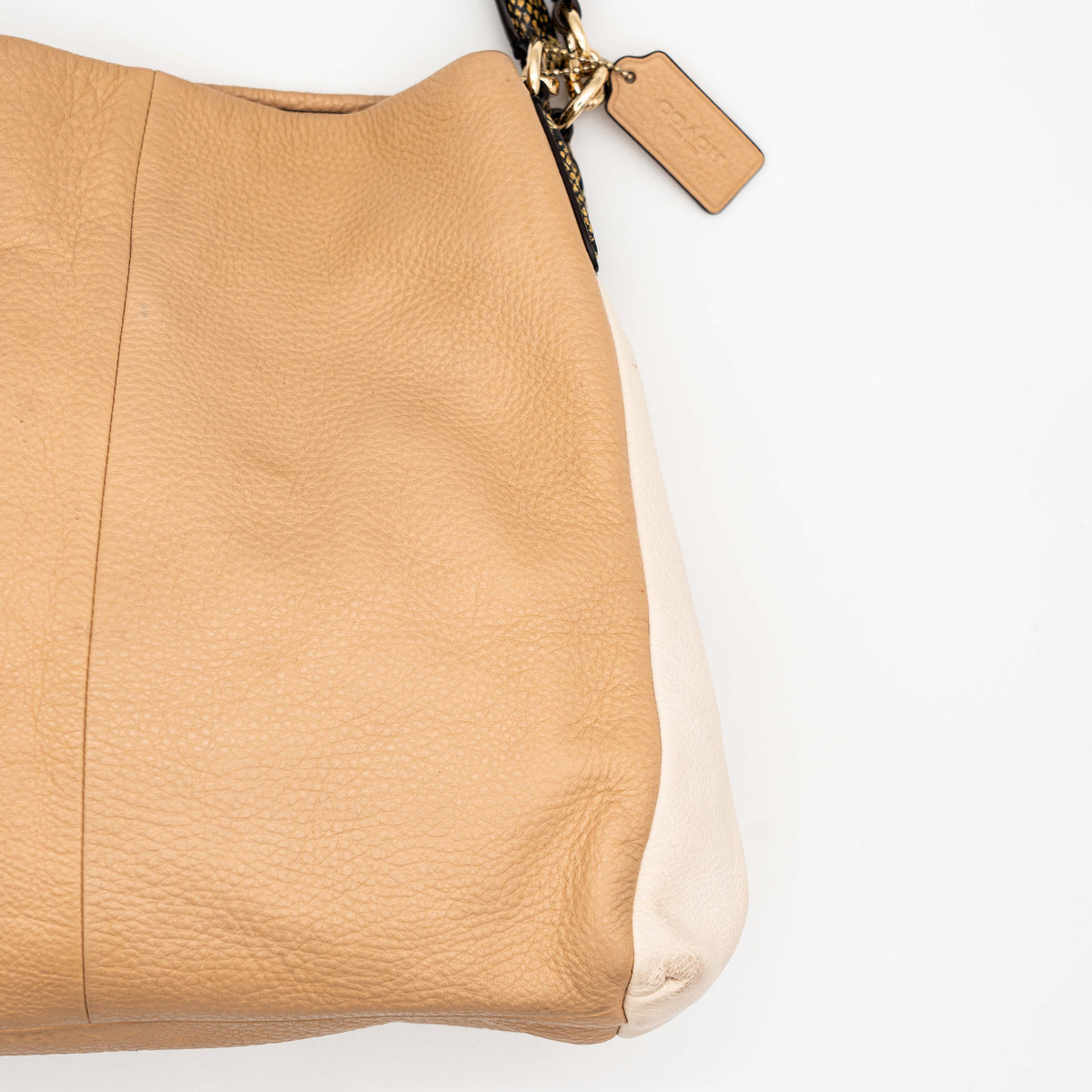 Coach Phoebe Snakeskin Hobo Shoulder Bag Beige/Ivory