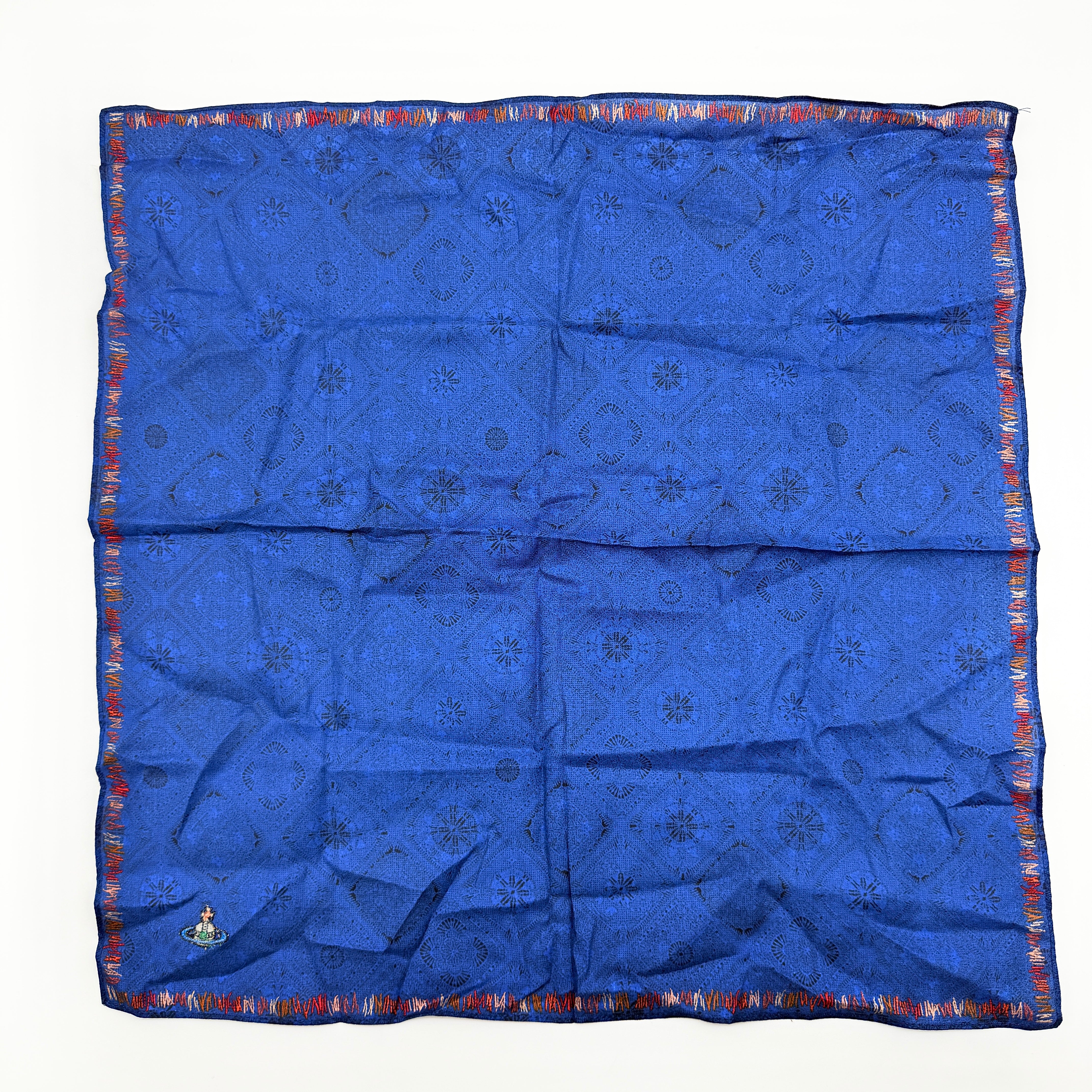Vivienne Westwood Orb Patterned Scarf Blue