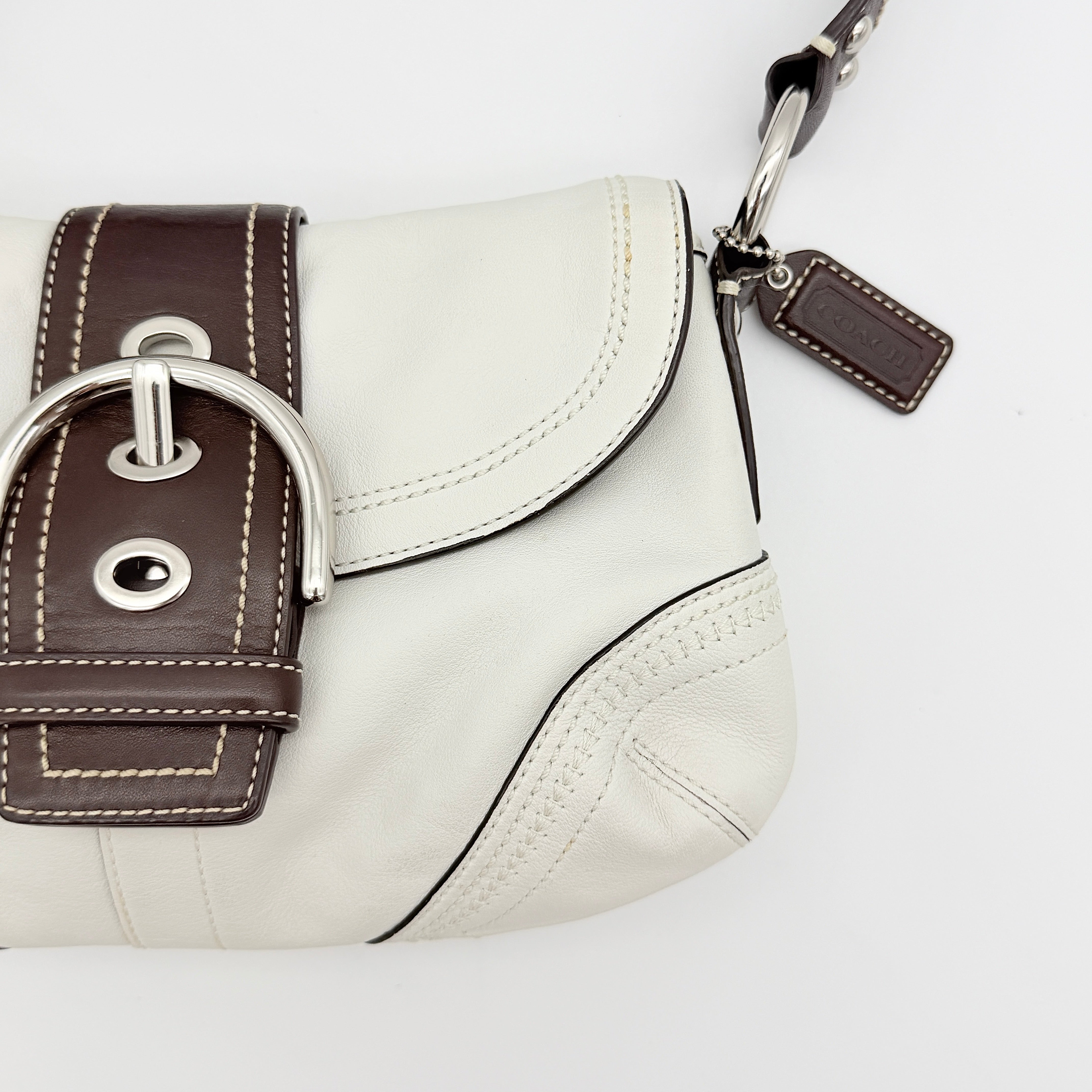 Coach Y2K Signature Soho Buckle Shoulder Bag Ivory/Brown