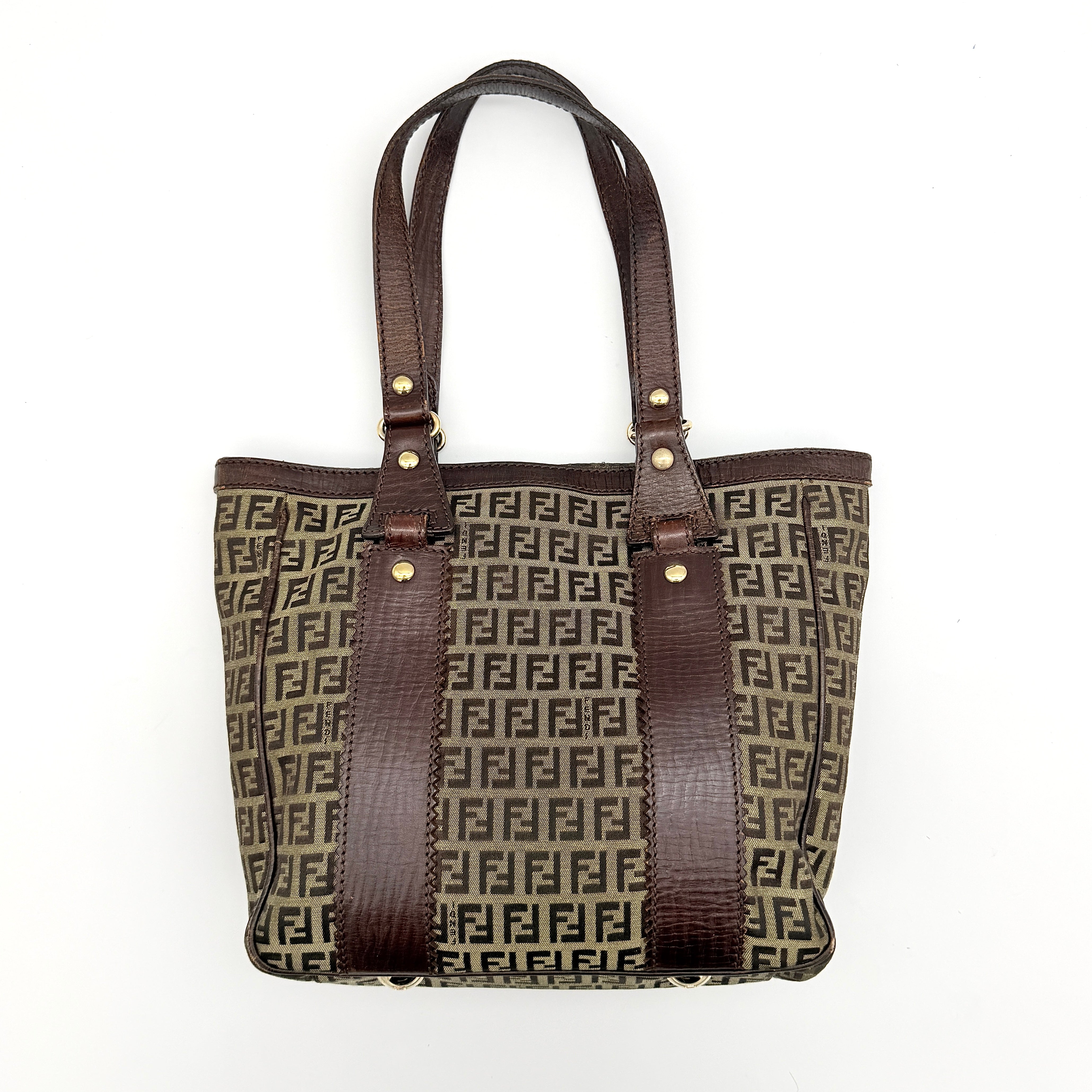 Fendi FF Zuccchino Shoulder Bag Brown