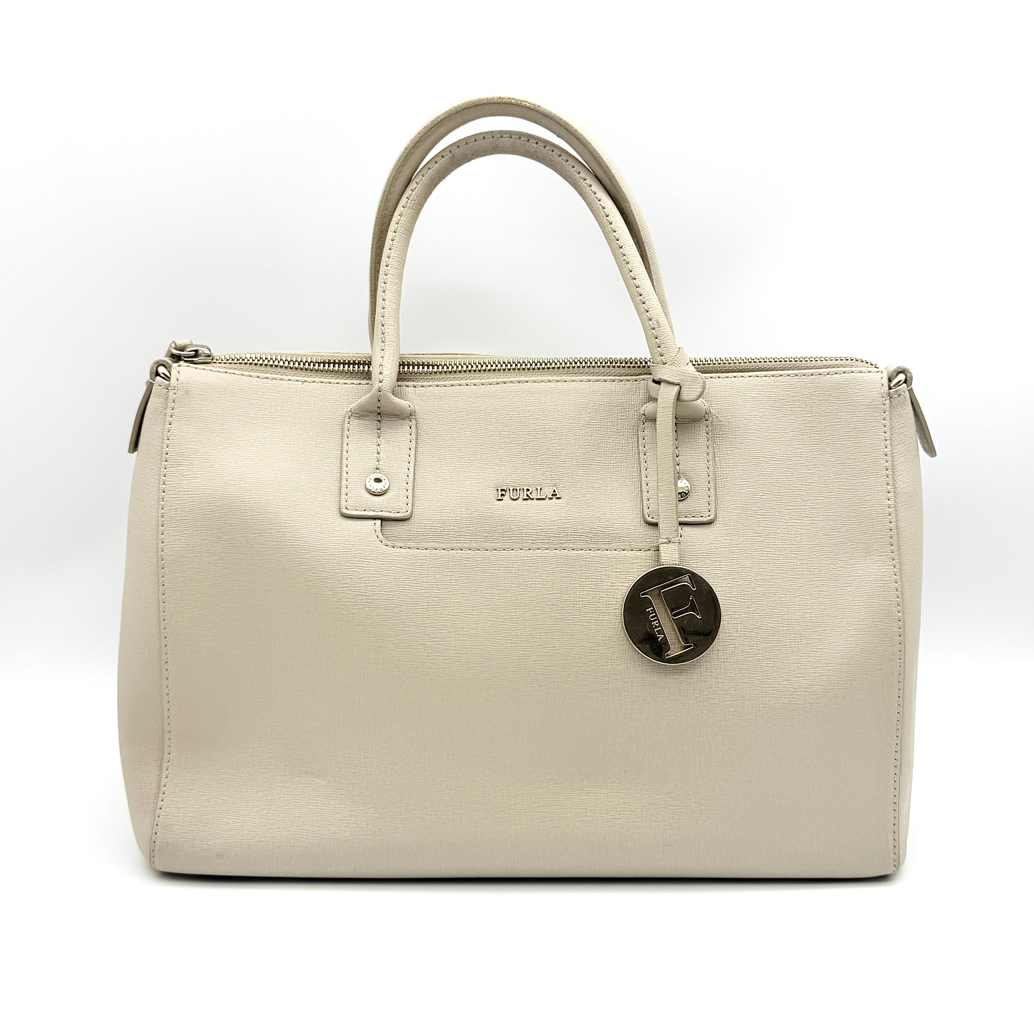 Furla Linda Satchel Handbag Beige