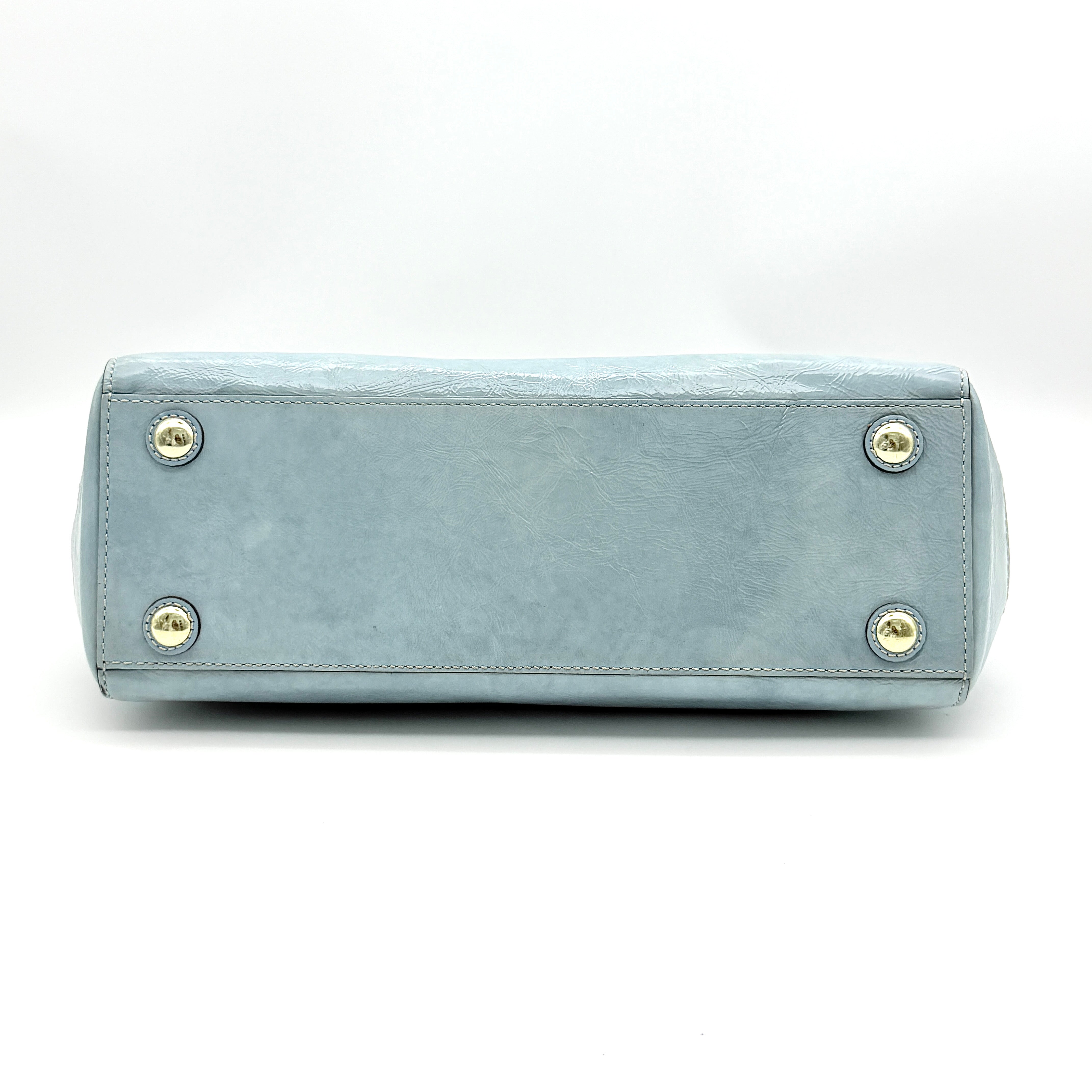 Coach Madeline Turnlock Handbag Baby Blue