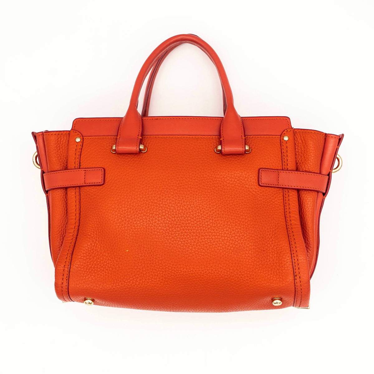 Coach Swagger 27 Carryall in textured red leather with gold hardware, shown with detachable shoulder strap.