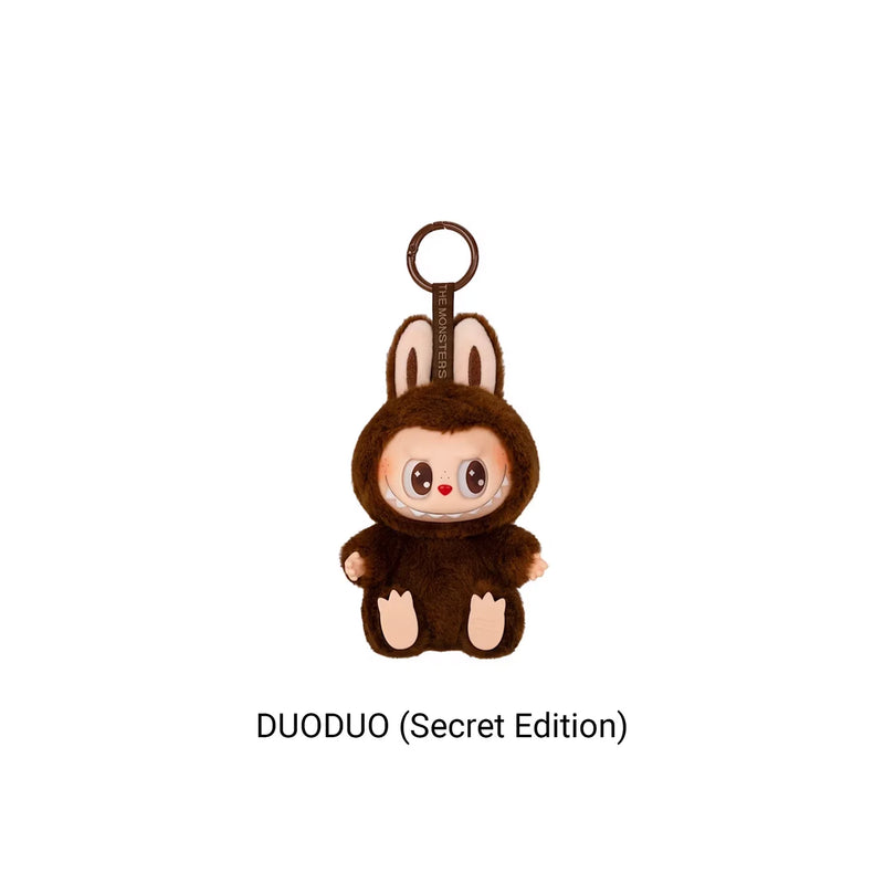 Labubu V2 collectible figure by The Monsters, featuring updated colors and expressions in a mischievous designer toy form.