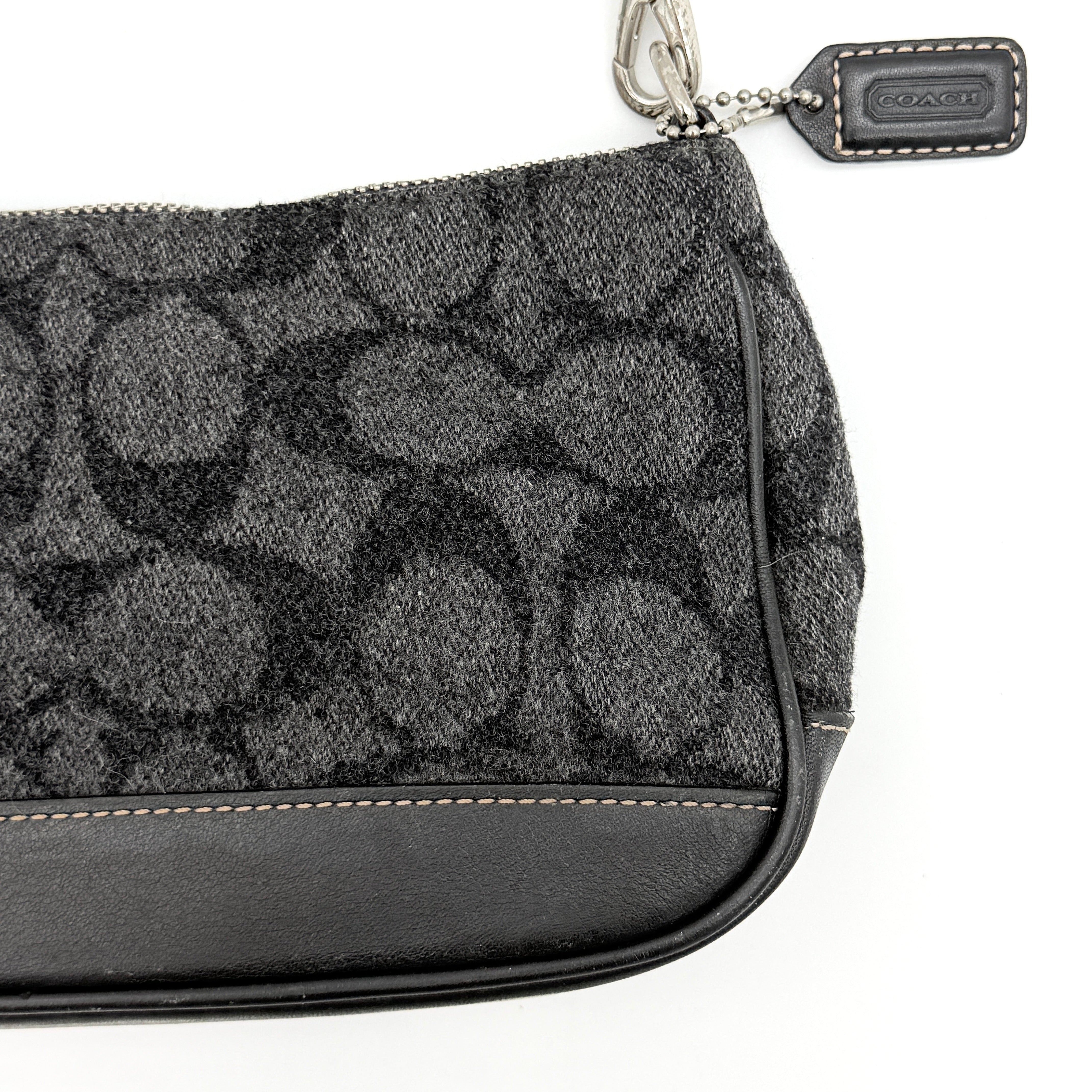Coach Y2K Wool Demi Shoulder Bag Black/Grey