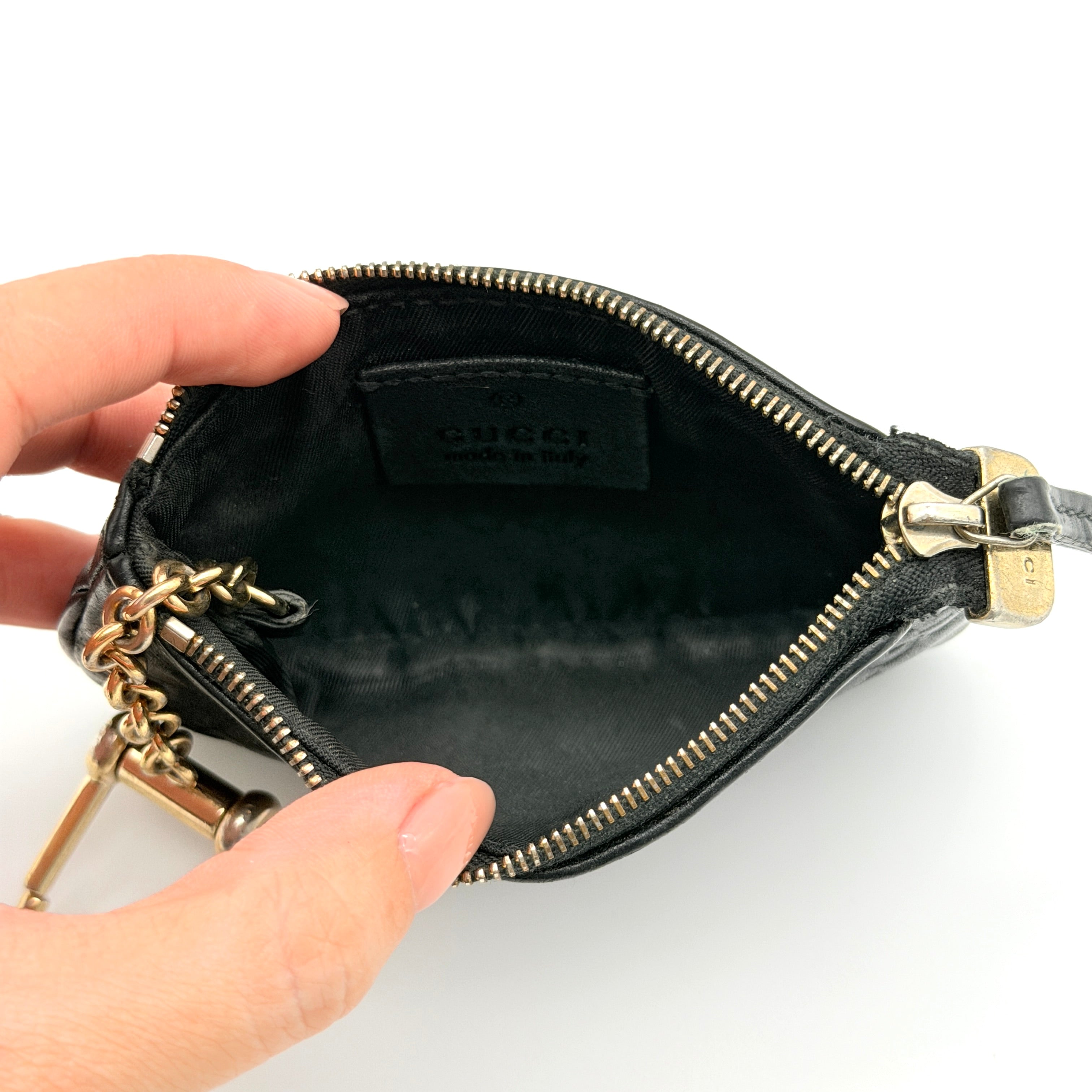 Gucci GG Monogram Guccissima Coin Case Black