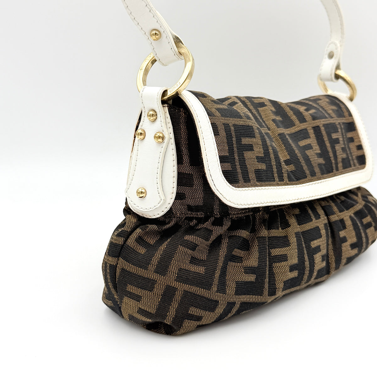 Fendi FF Zucca Chef Shoulder Bag Brown