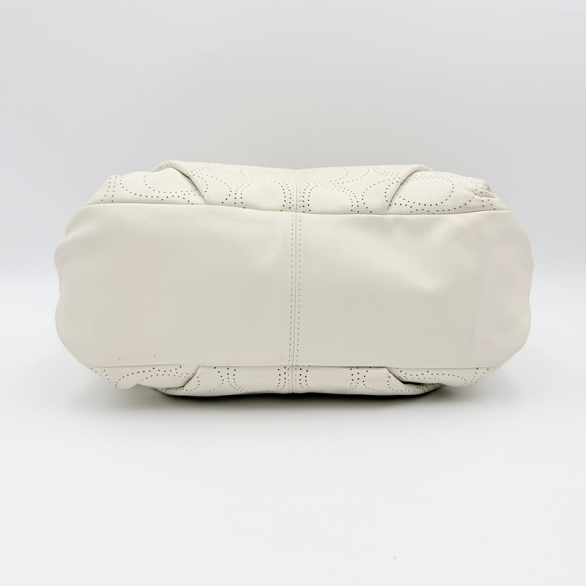 Coach Signature Perforated Brooke Hobo Shoulder Bag Ivory