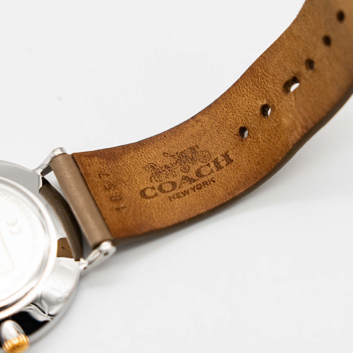 Coach Perry White Dial Watch Light Brown
