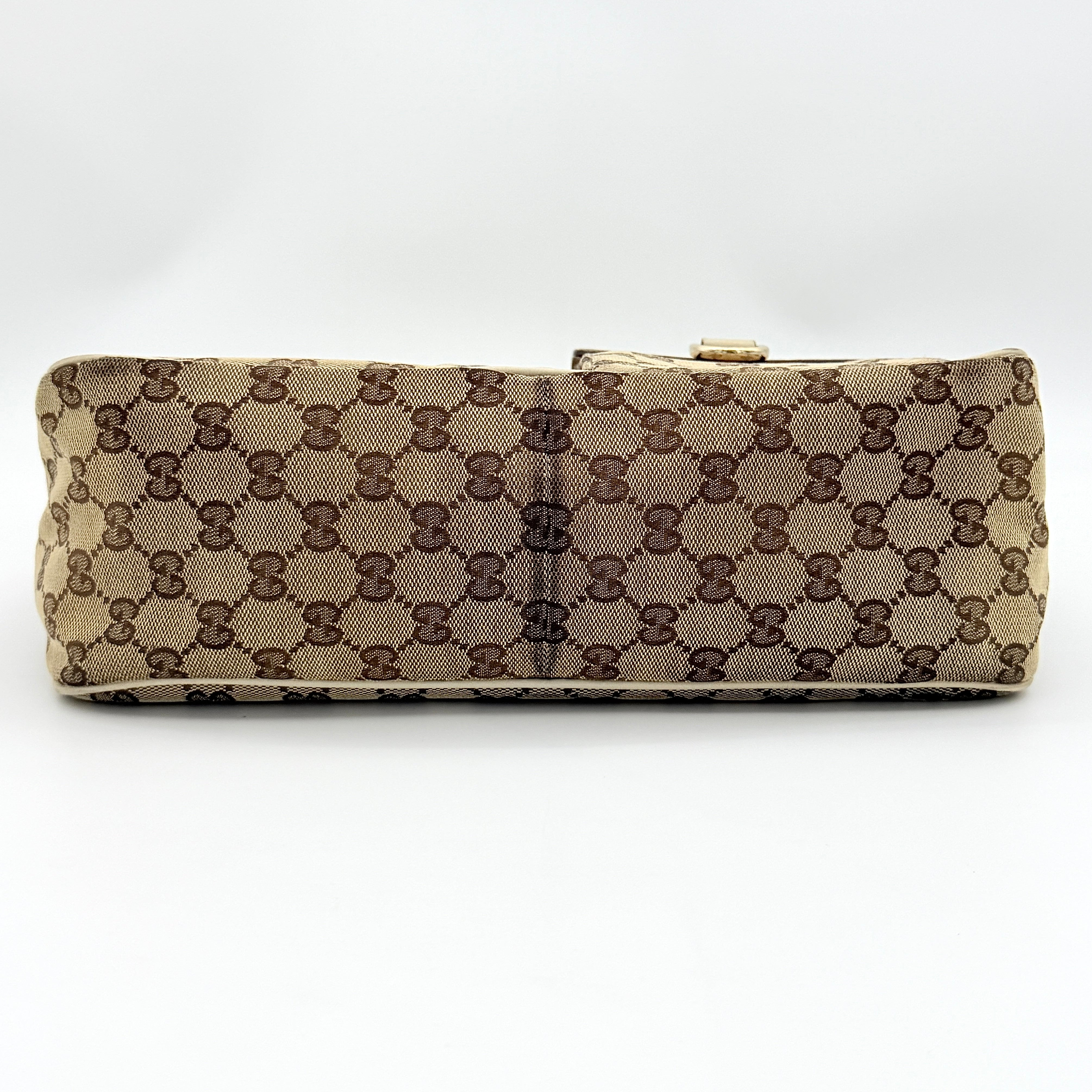 Gucci GG Monogram Hobo Shoulder Bag Beige/White