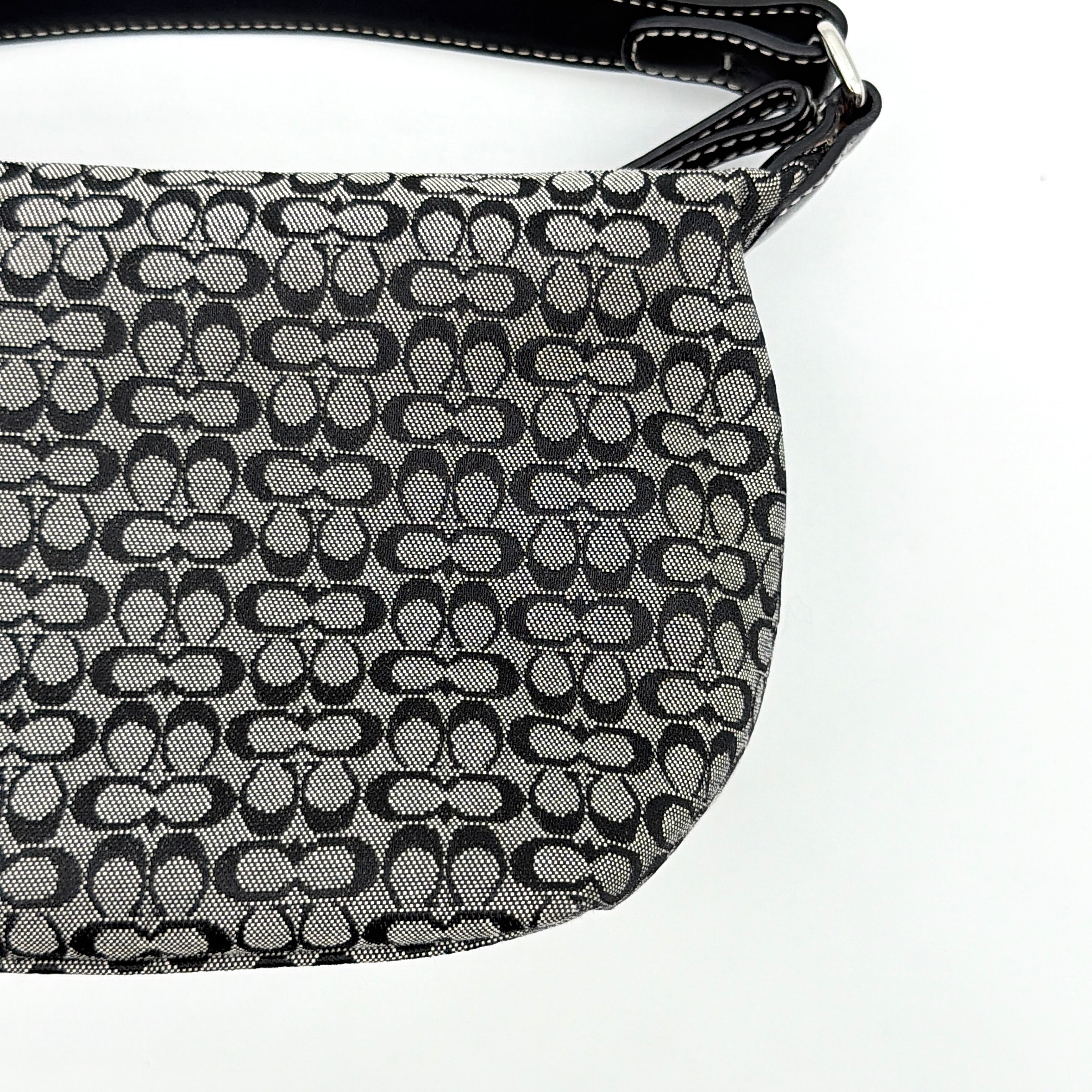 Coach Signature Mini Hobo Shoulder Bag Grey/Black