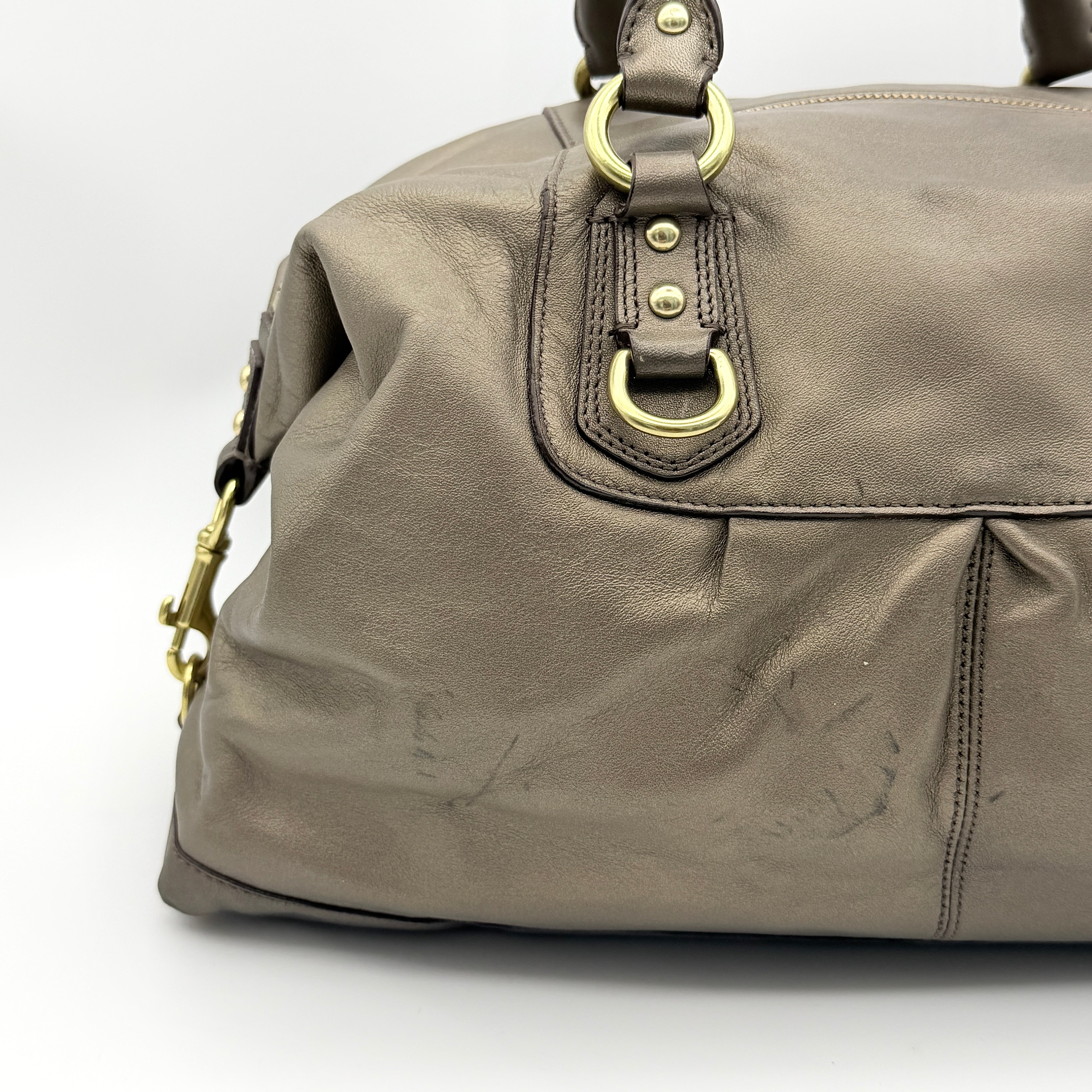 Coach 2Way Ashley Satchel Handbag Metallic Bronze