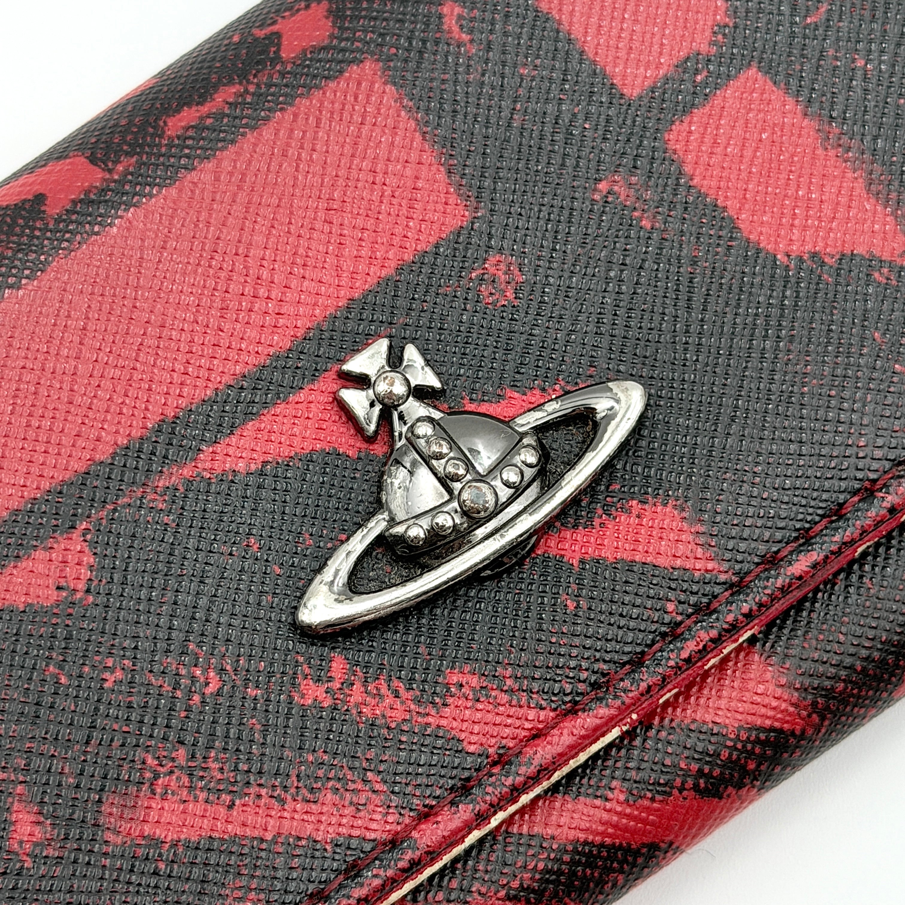 Vivienne Westwood Anglomania Abstract Tartan Key Case Red/Black