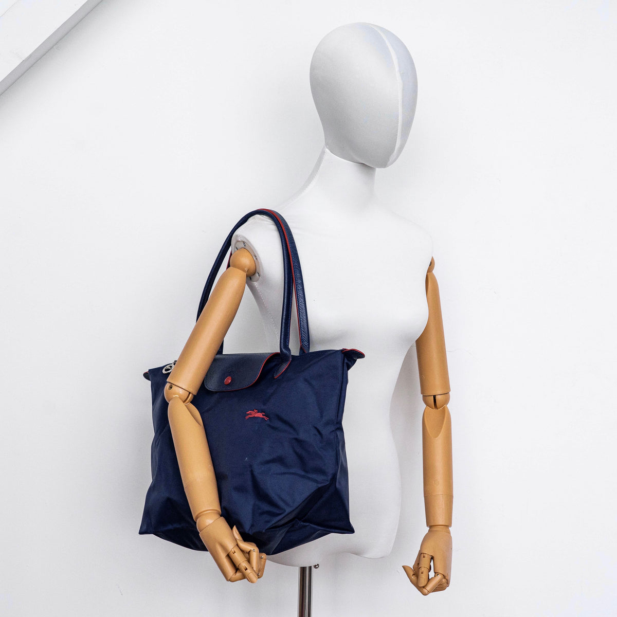 Longchamp Le Pliage Club Tote Bab Navy Blue/Red