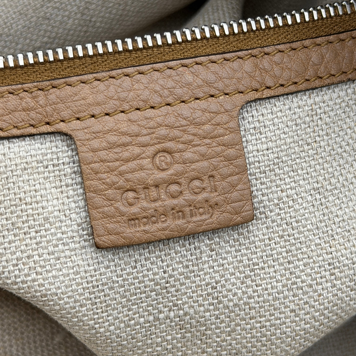 Gucci GG Monogram Icon Bit Shoulder Bag Beige/Brown