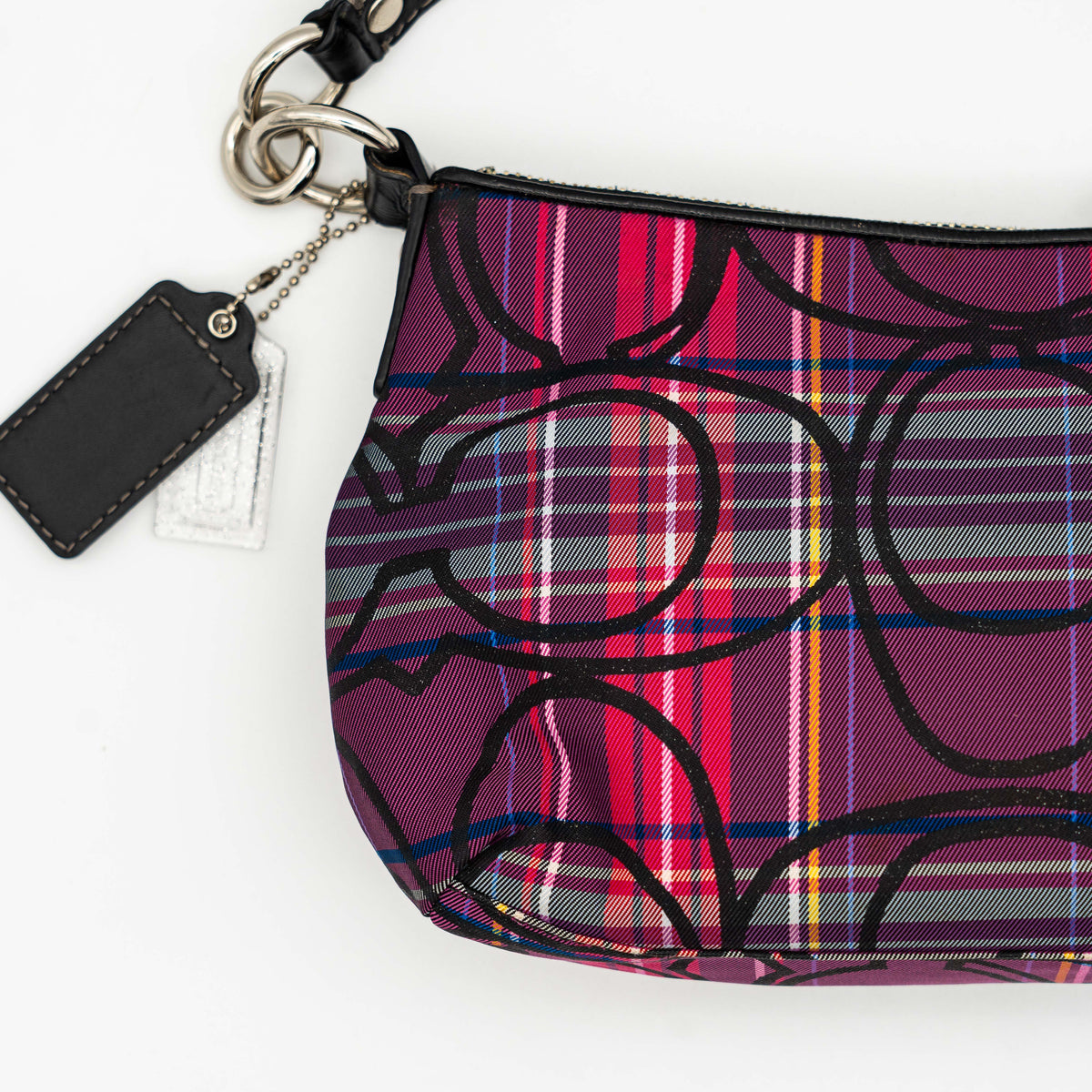 Coach 2Way Signature Poppy Tartan Shoulder Bag Multi