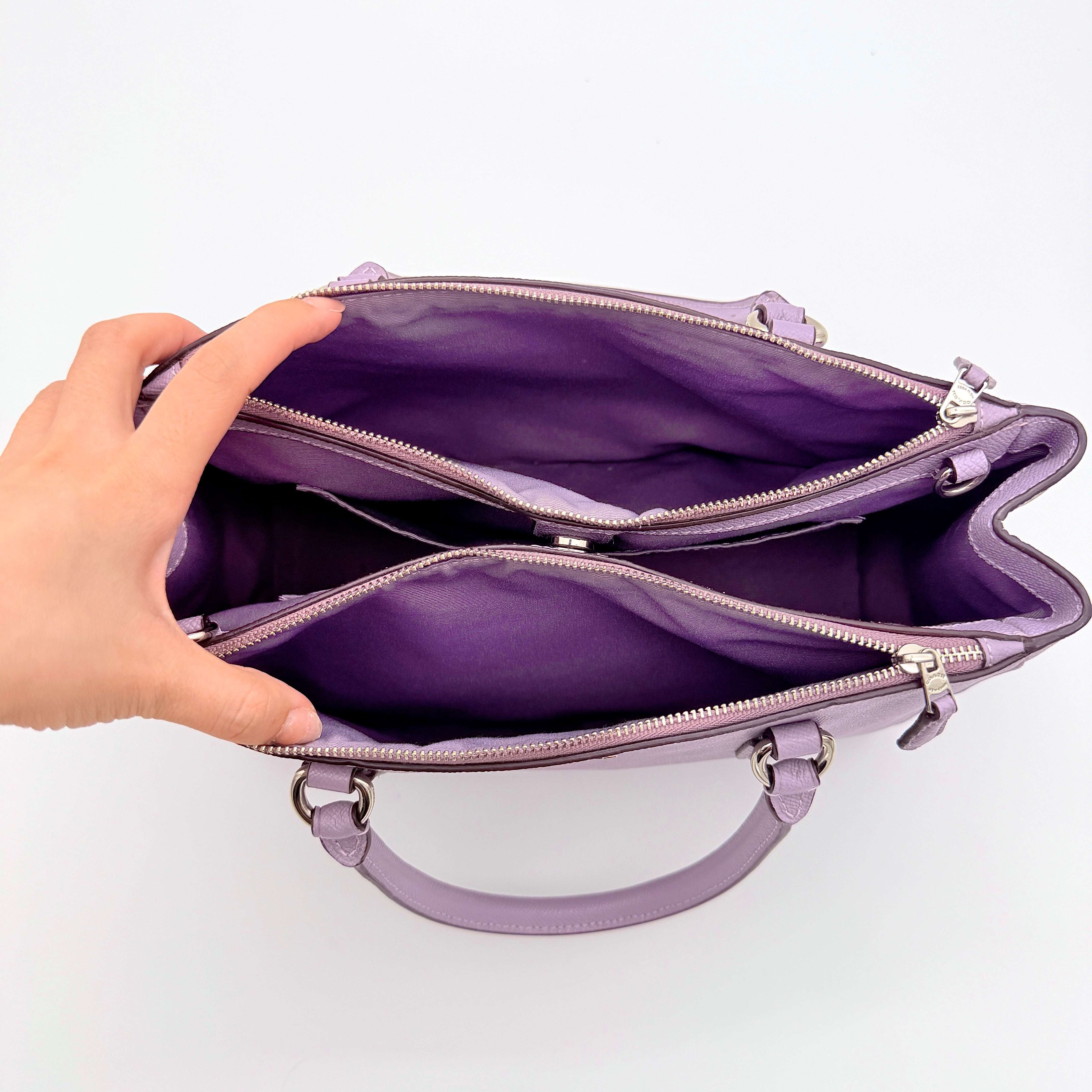 Coach 2Way Surrey Carryall Handbag Lilac Purple