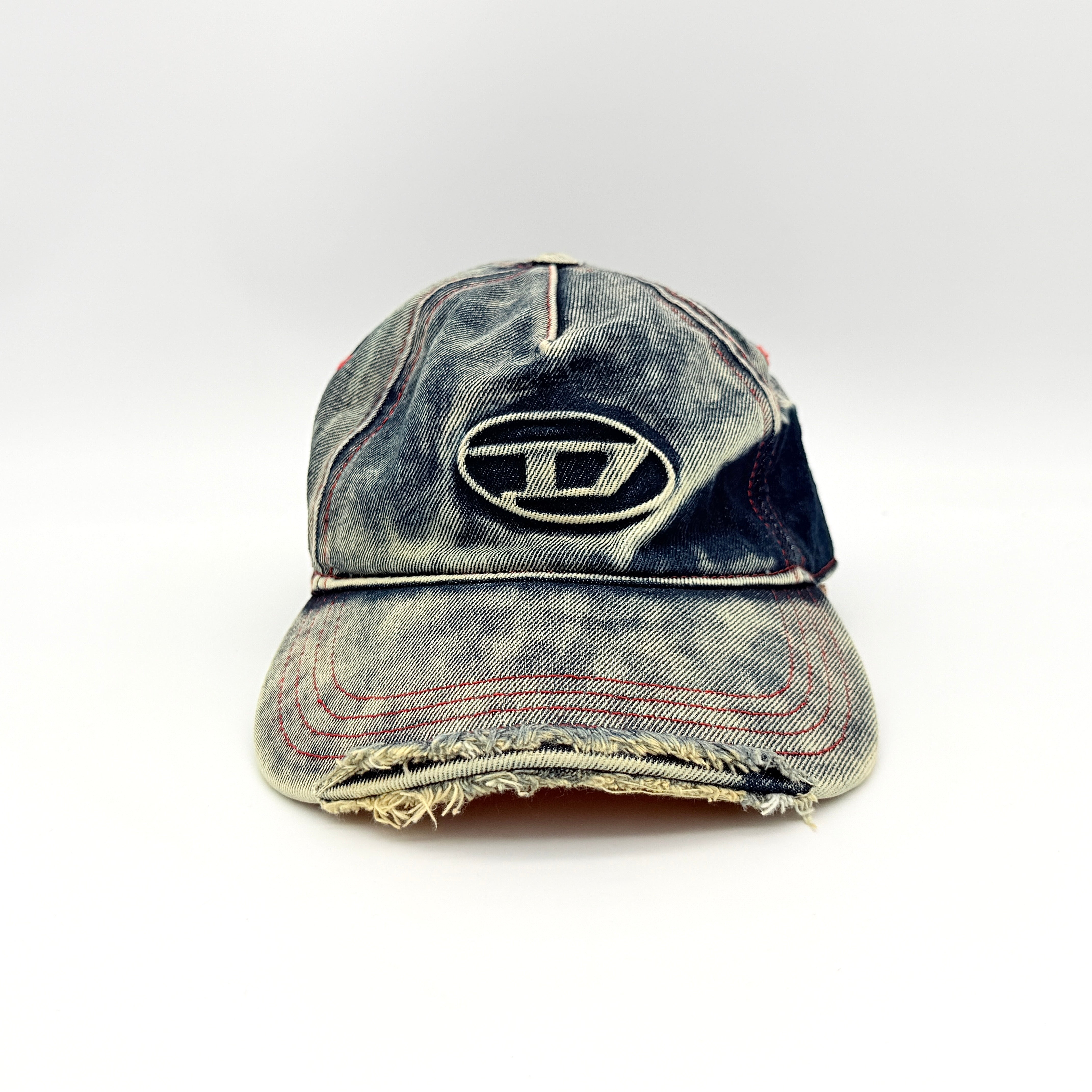 Diesel C-Seymon Distressed Denim Baseball Cap Blue