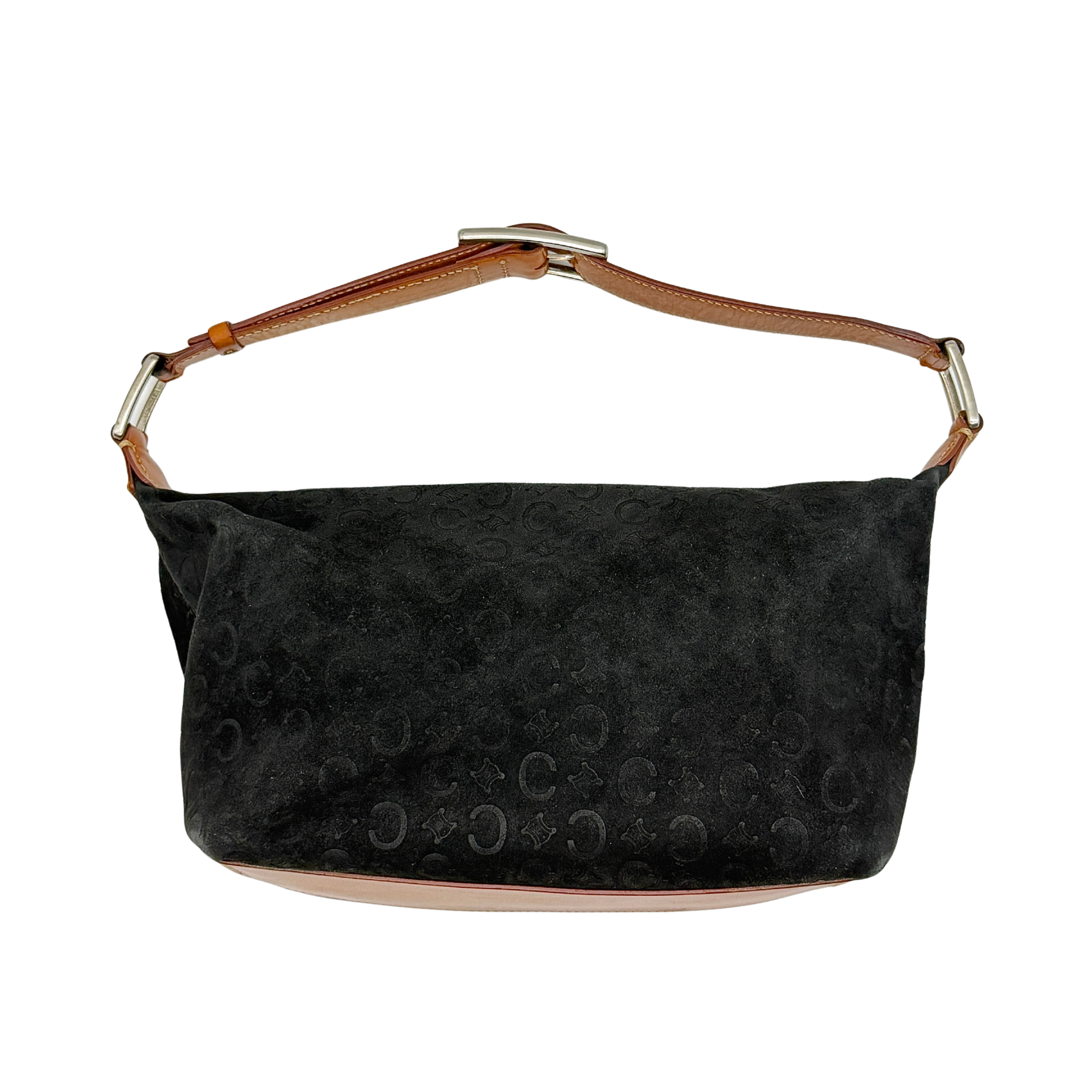 Celine Suede Shoulder Bag Black