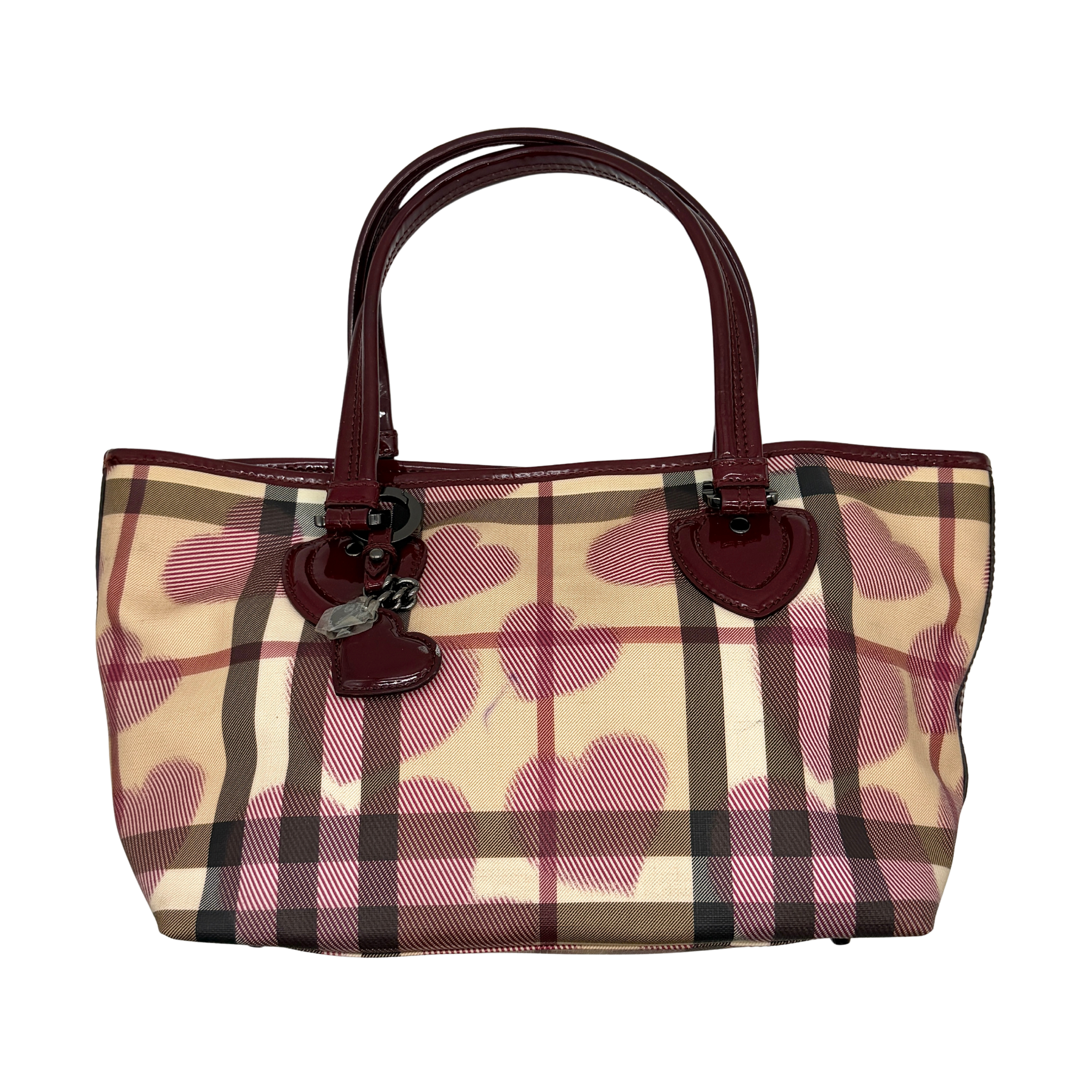 Burberry Nova Check Heart Shoulder Bag Beige