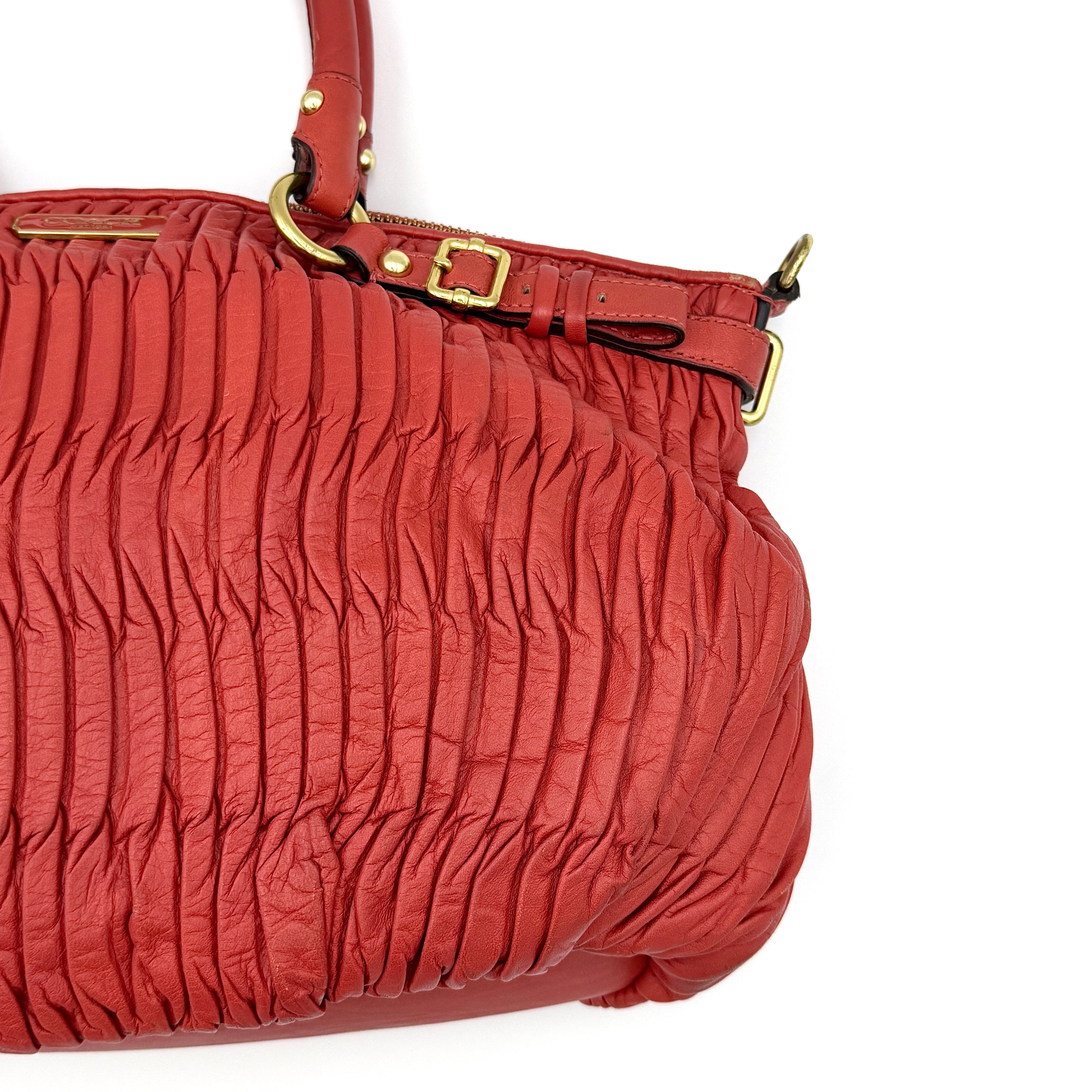 Coach 2Way Signature Madison Shoulder Bag Red