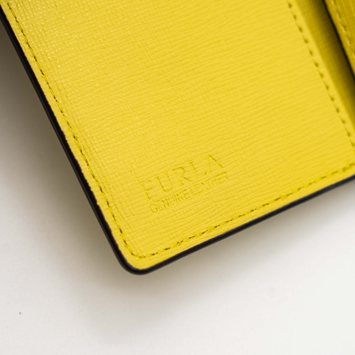 Furla Babylon Compact Leather Trifold Wallet Yellow