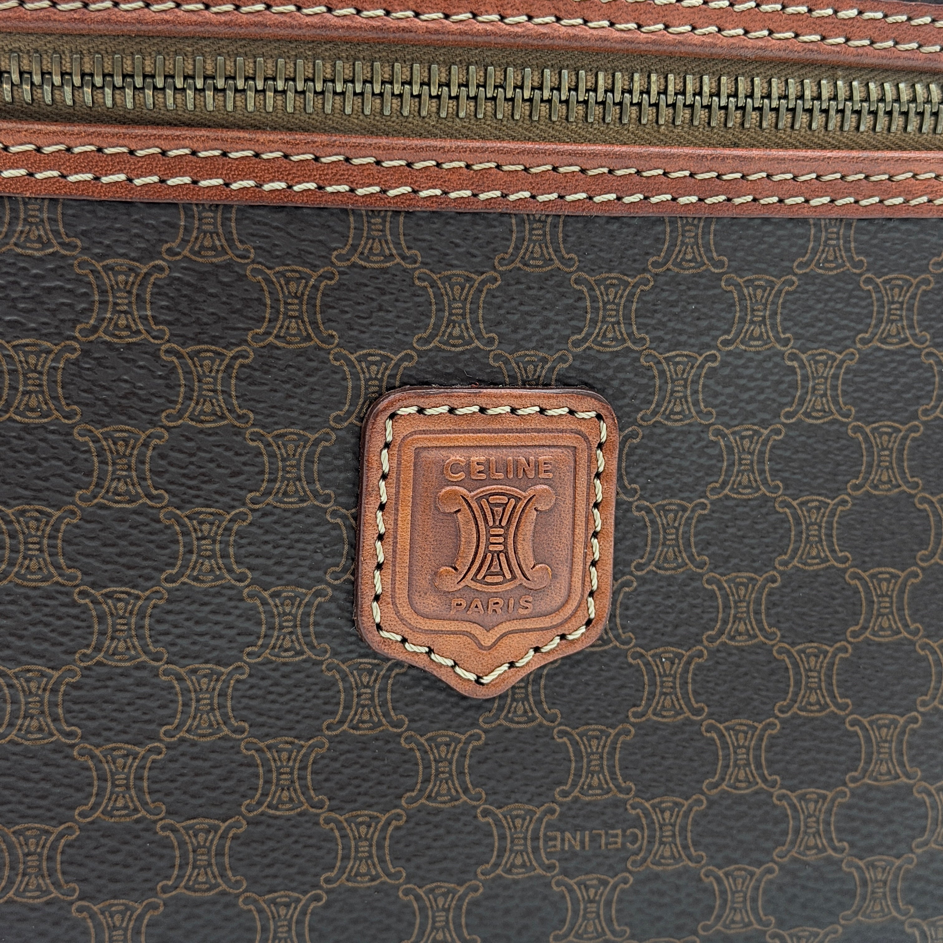 Celine Triomphe Macadam Vanity Bag Brown