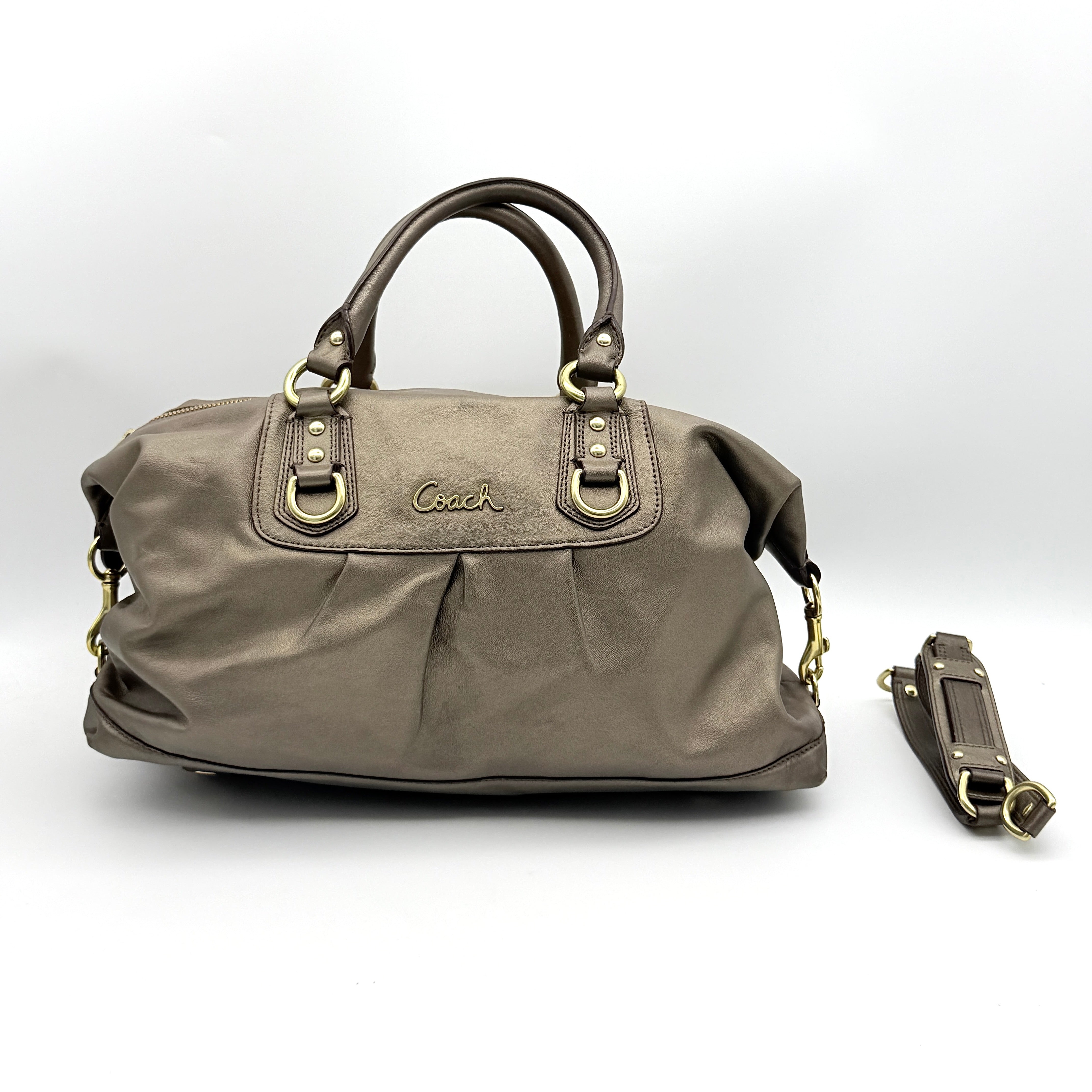 Coach 2Way Ashley Satchel Handbag Metallic Bronze