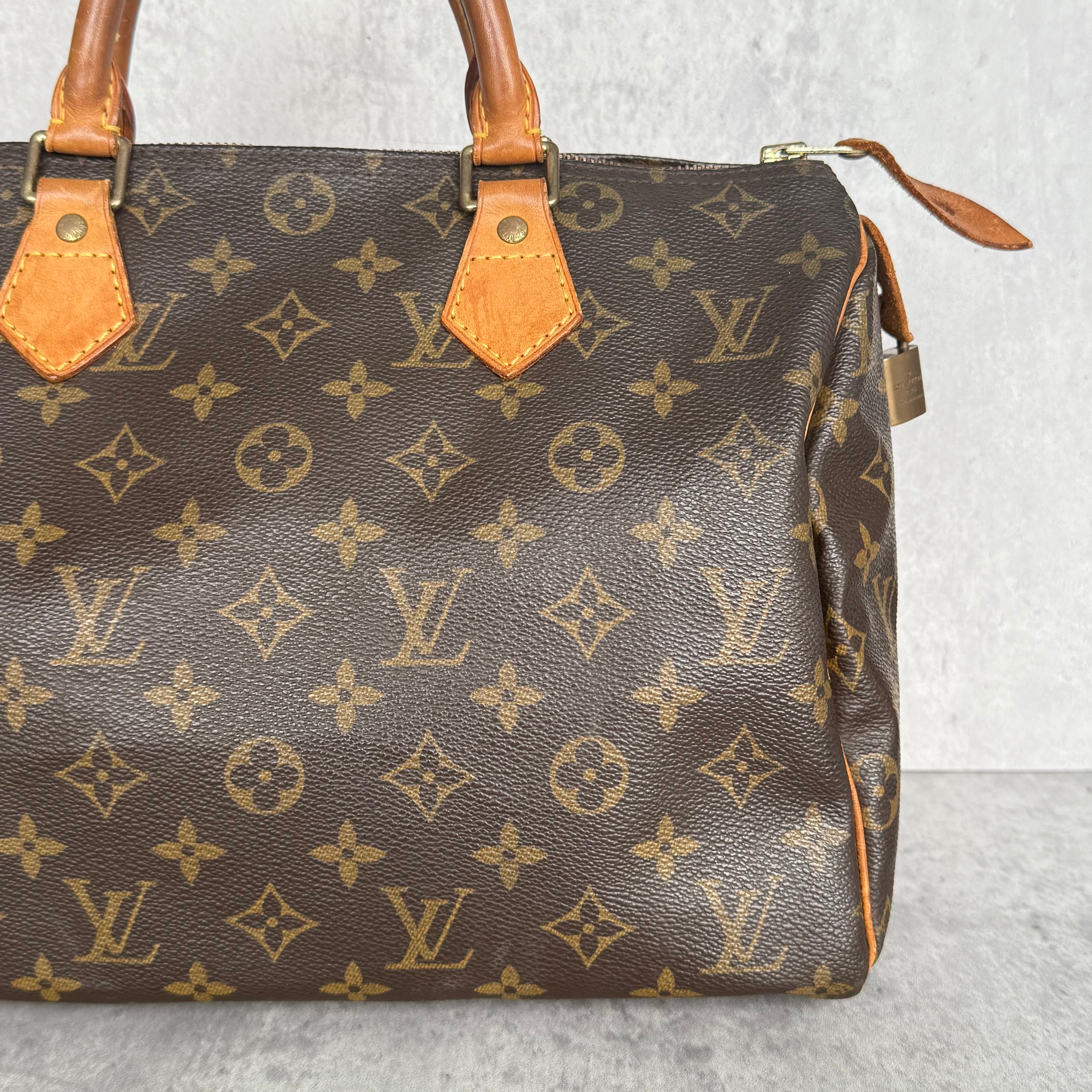 Louis Vuitton Monogram Speedy 30 Handbag Brown