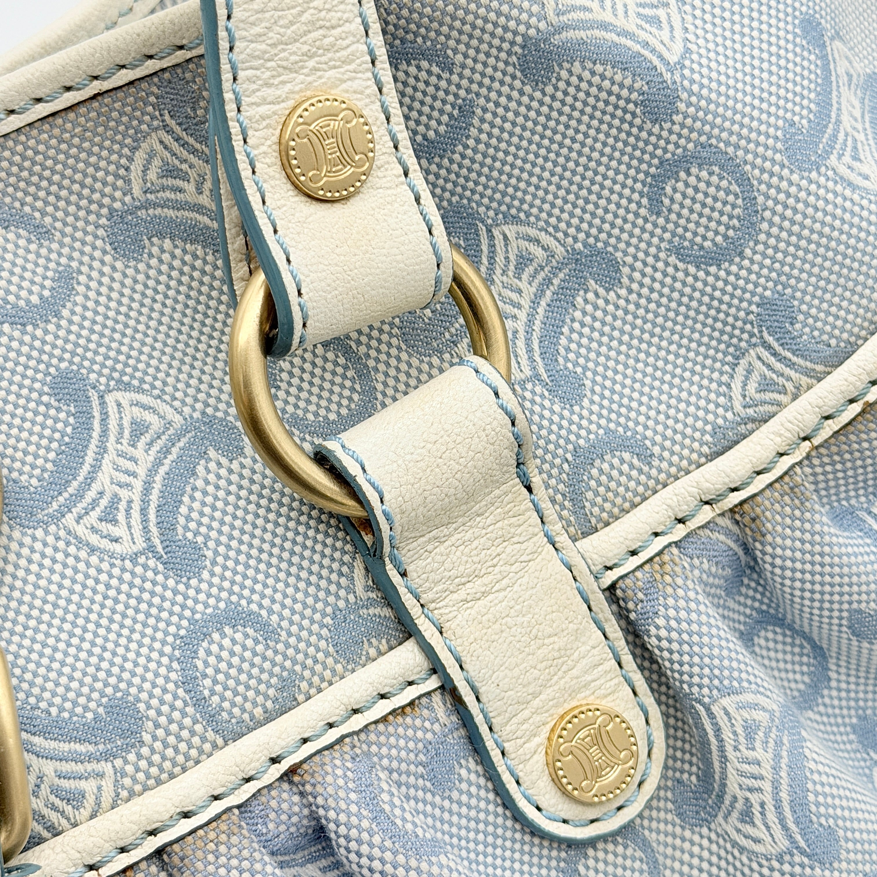Celine C Macadam Shoulder Bag Blue/White