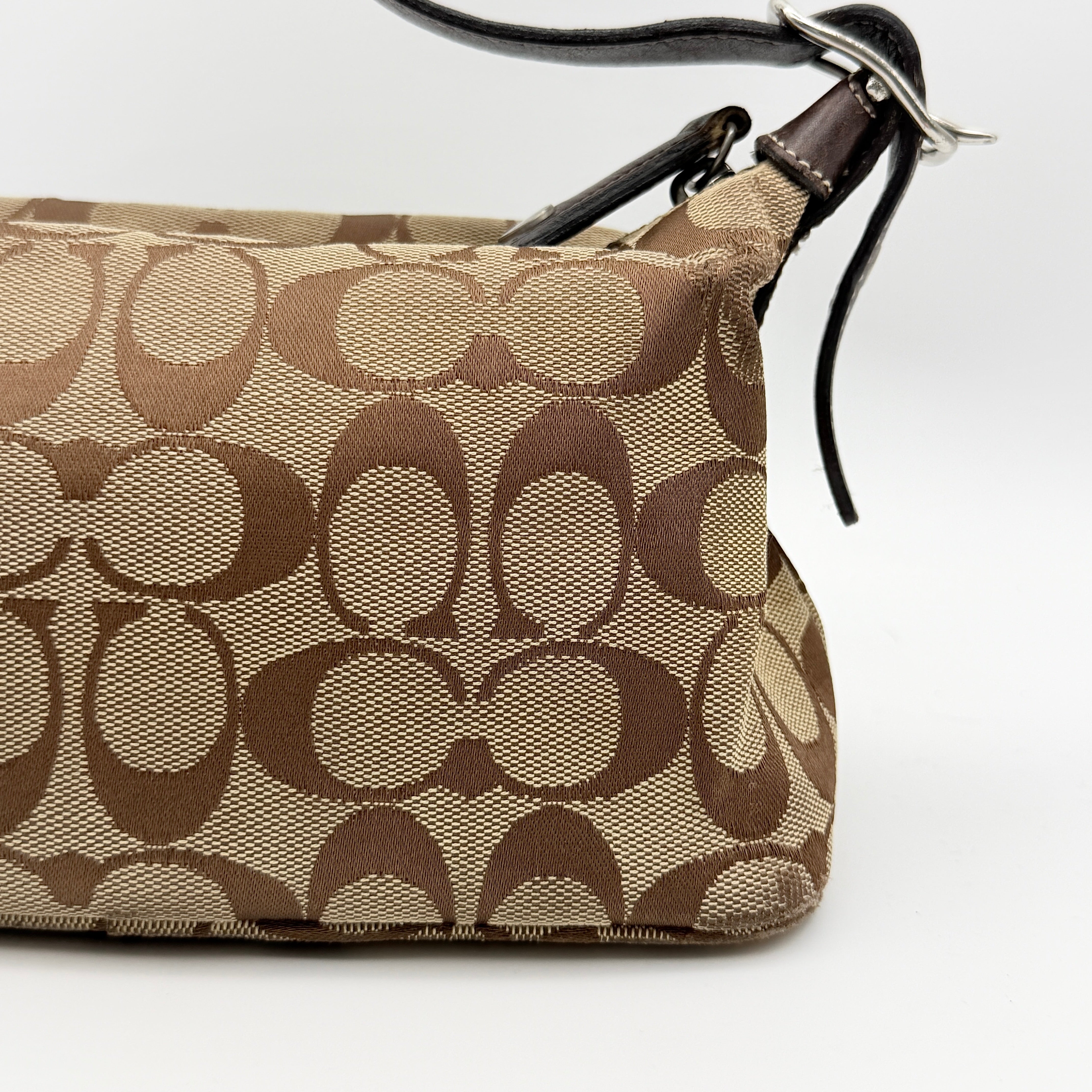 Coach Signature Hobo Shoulder Bag Beige/Brown