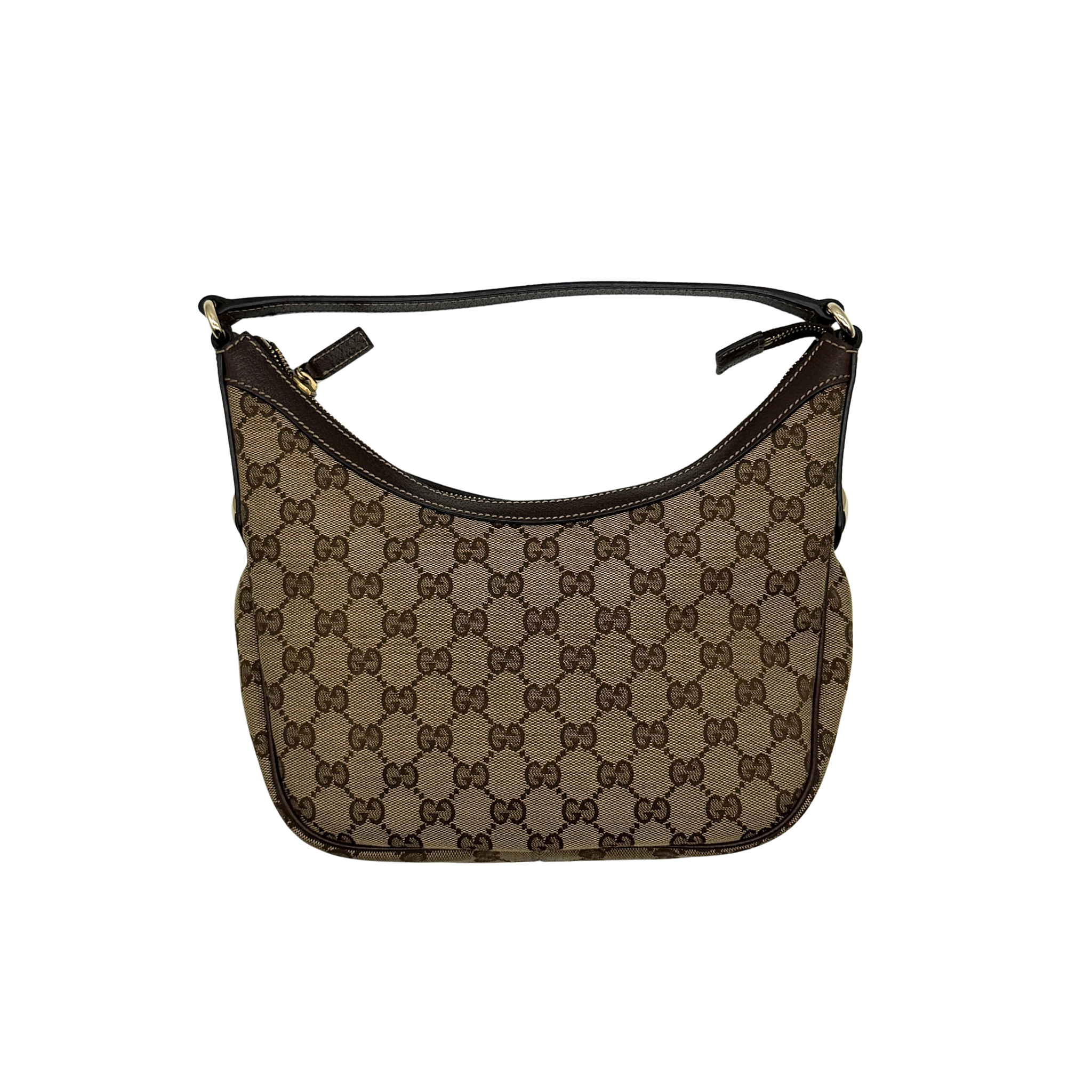 Gucci GG Monogram Hobo Shoulder Bag Beige/Brown