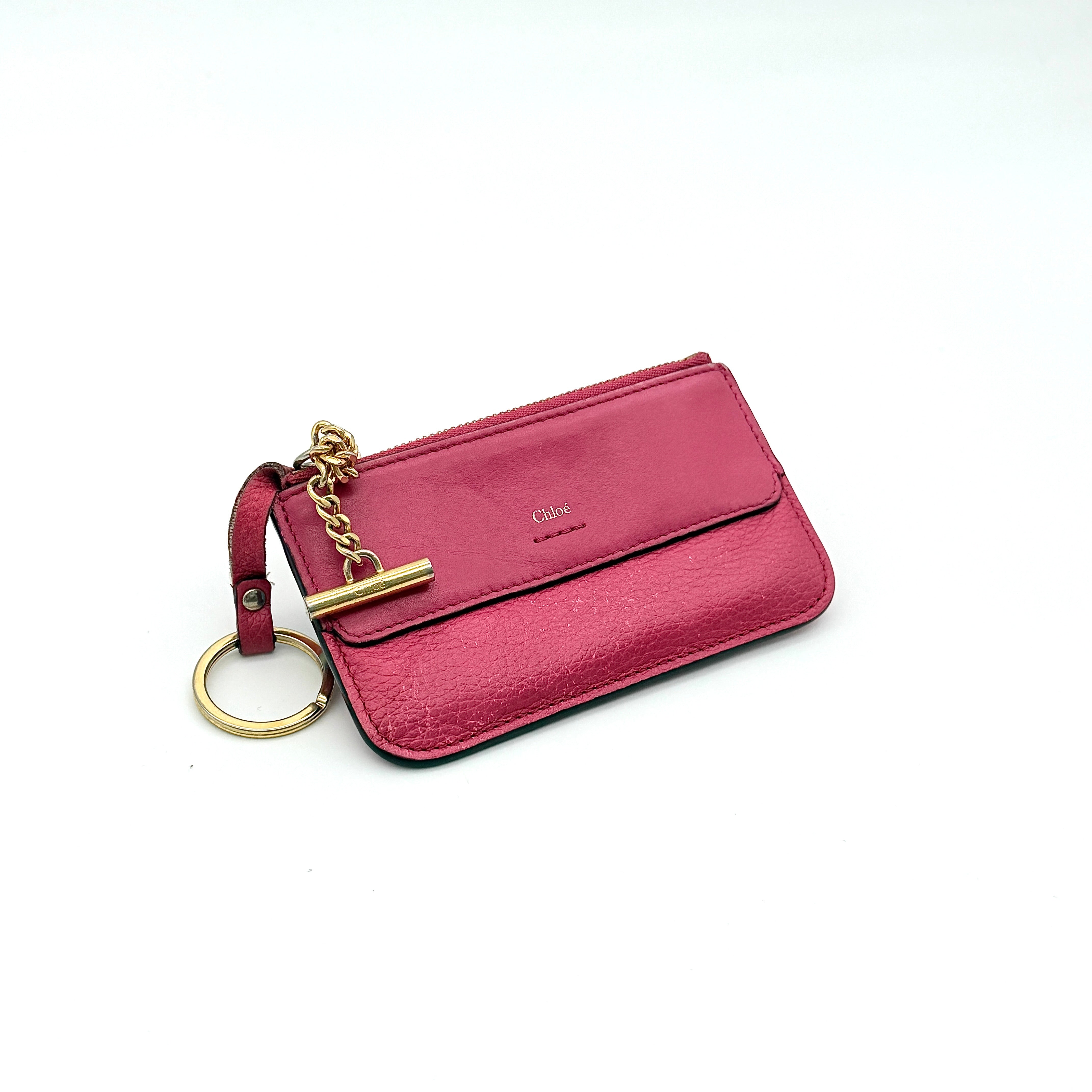 Chloe Leather Coin Case Pink