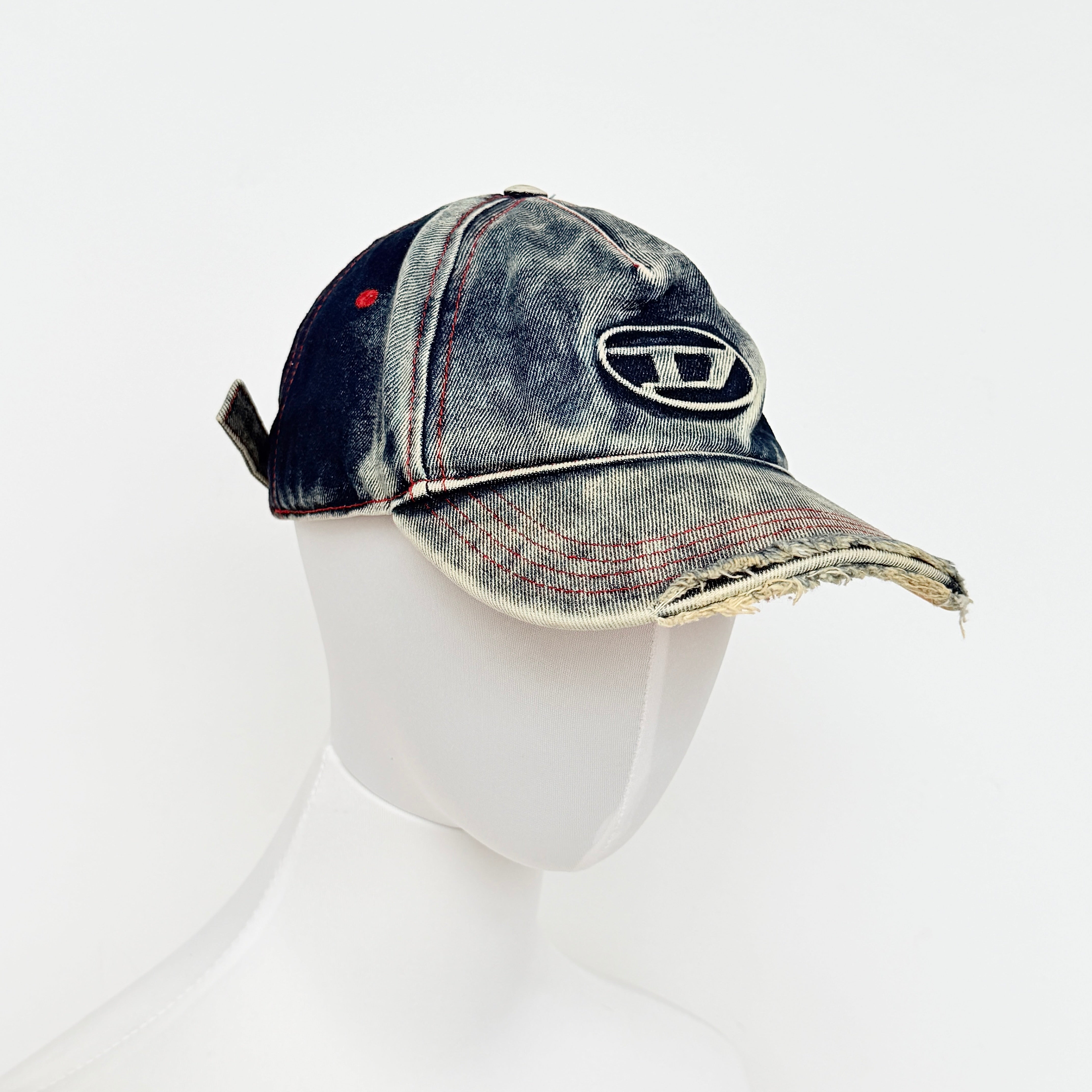 Diesel C-Seymon Distressed Denim Baseball Cap Blue