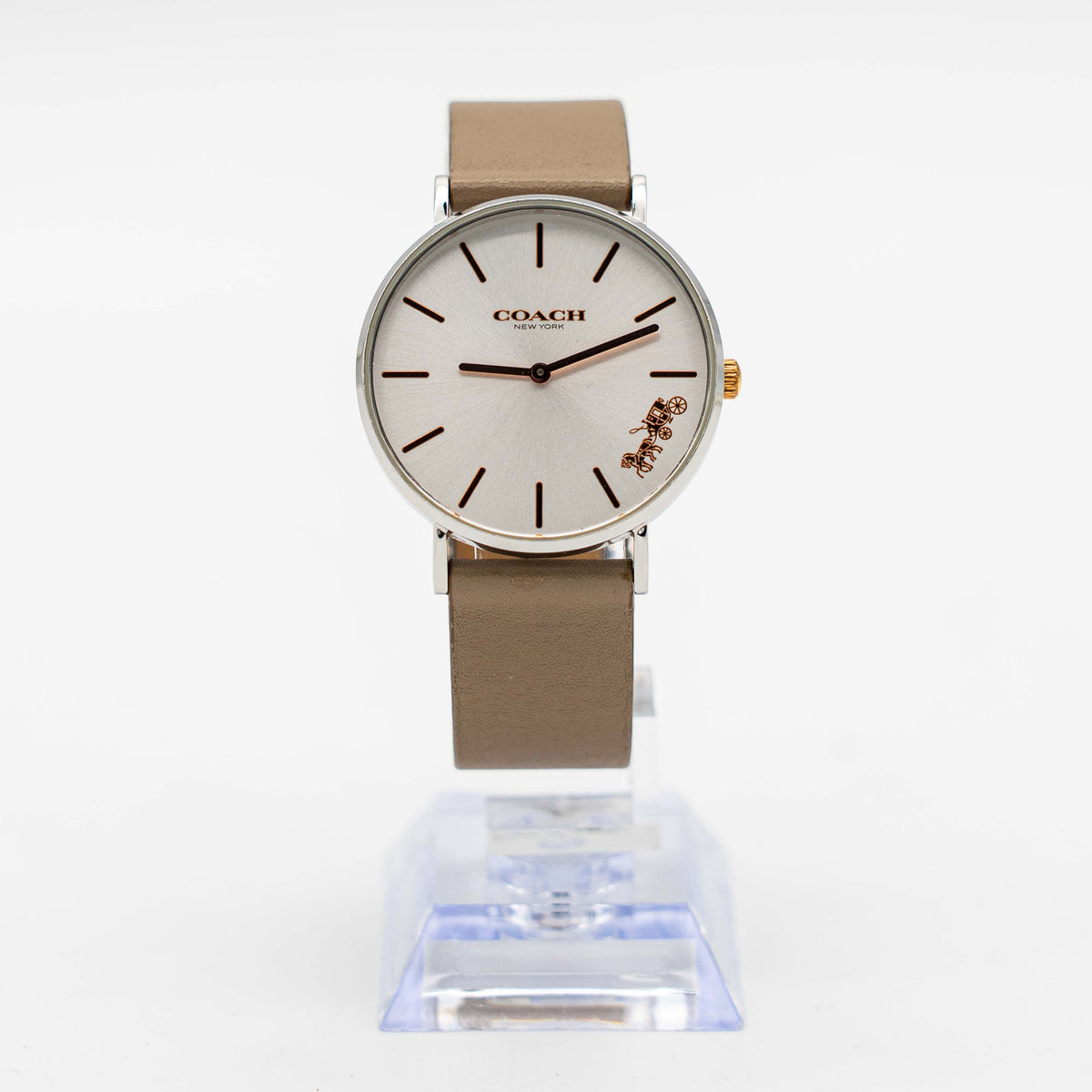 Coach Perry White Dial Watch Light Brown