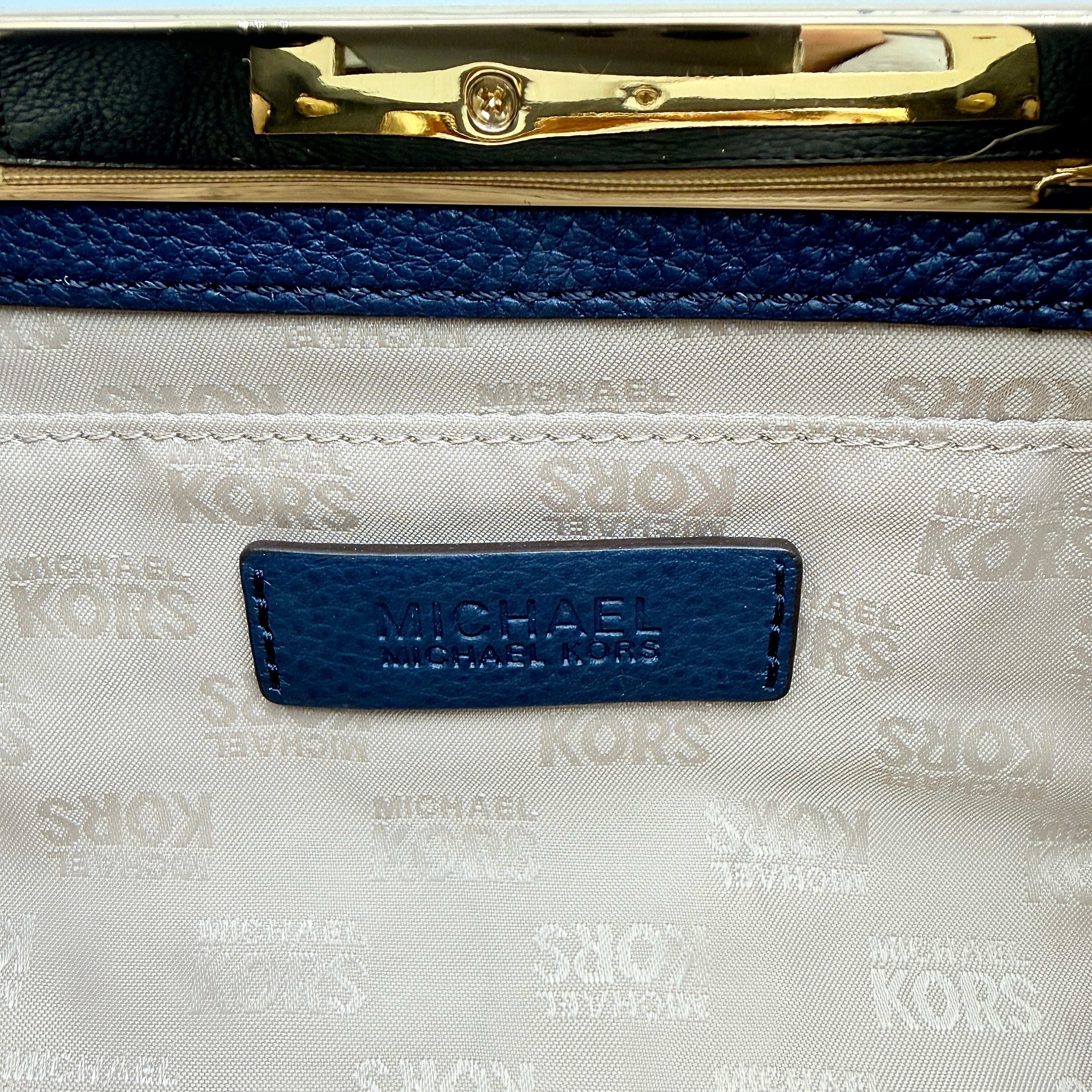 Michael Kors Berkley Clutch Bag Navy Blue
