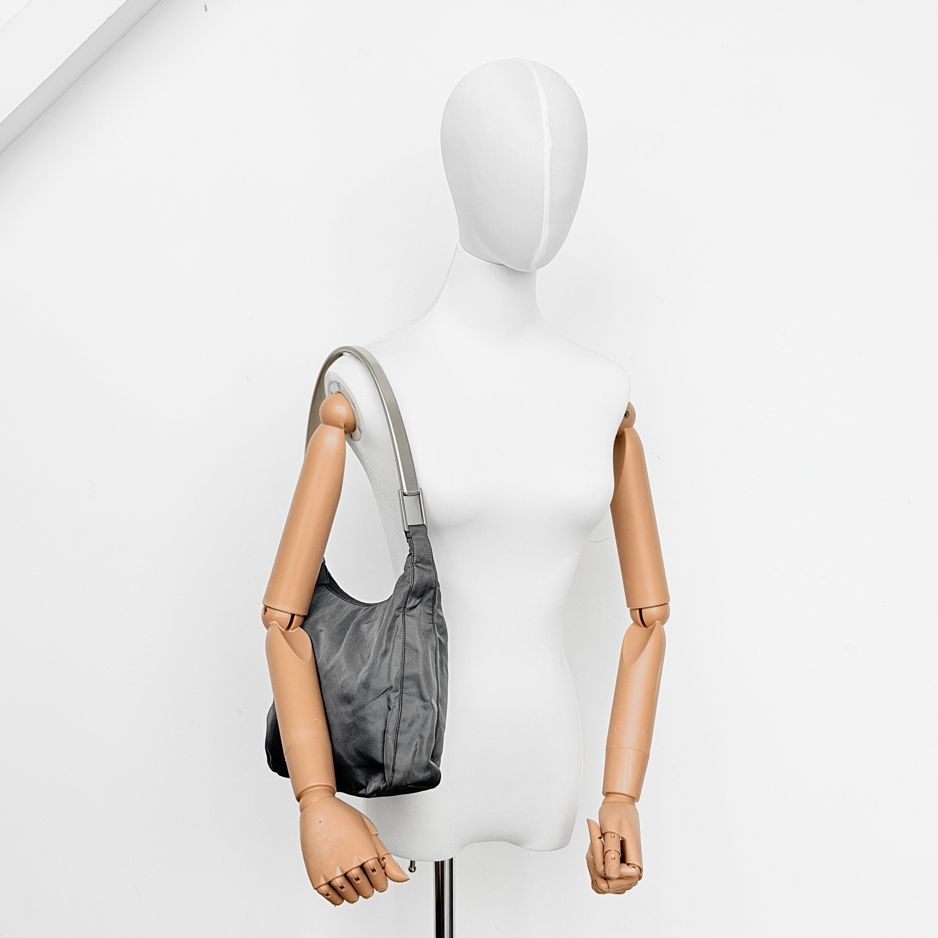 Prada Tessuto Nylon One Shoulder Bag Grey