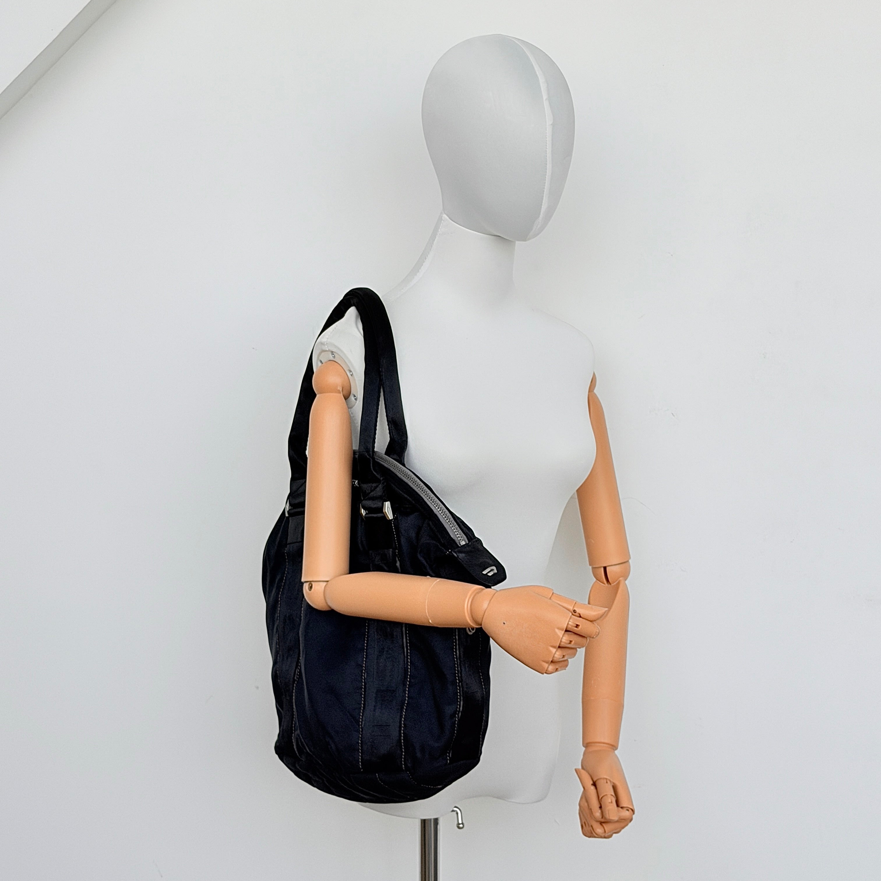 Diesel Y2K Nylon Shoulder Bag Black
